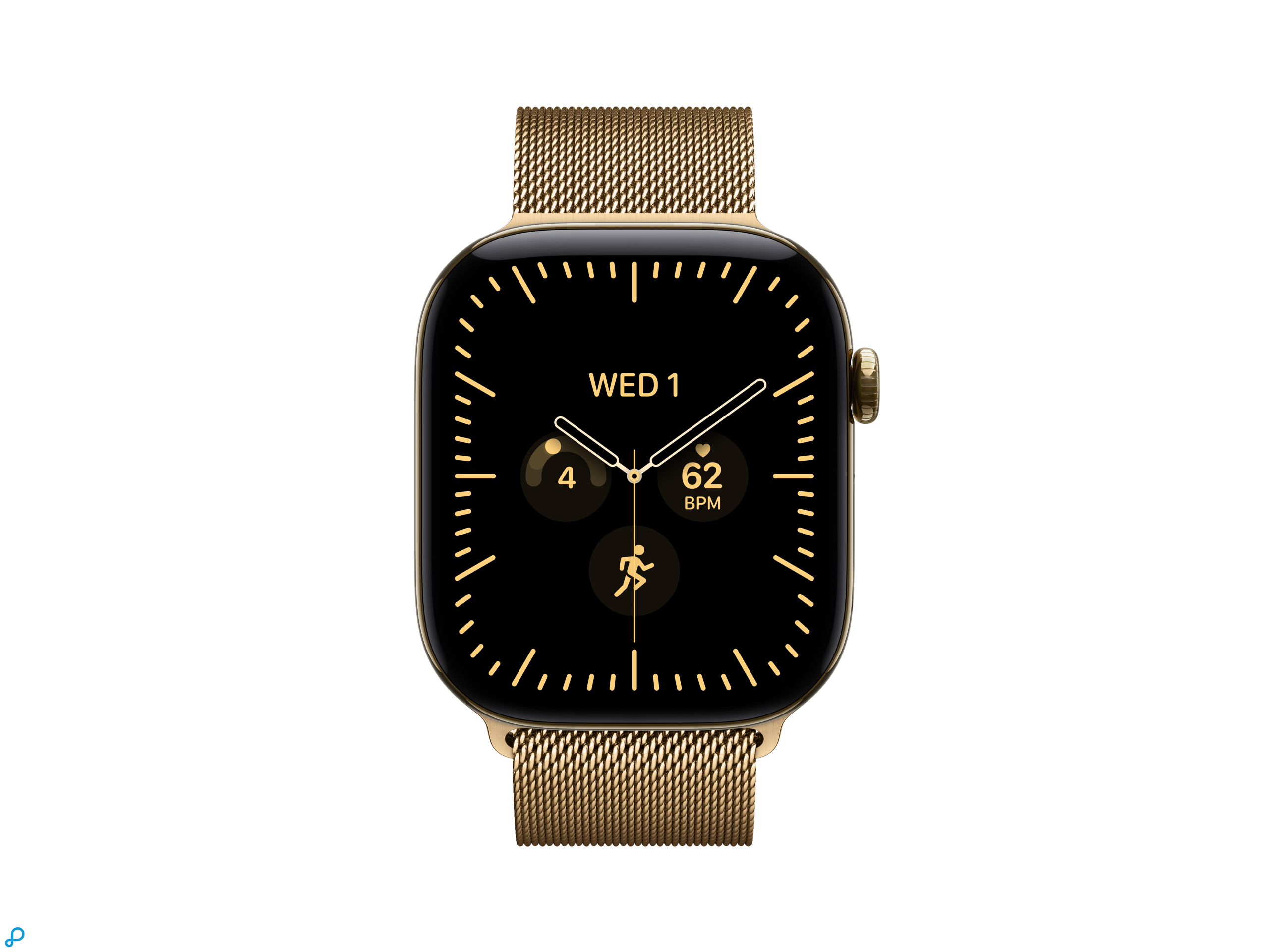 Apple Watch Series 12 GPS + Cellular 46mm Radiant Gold Titanium Case with Radiant Gold Milanese Loop - M/L-1