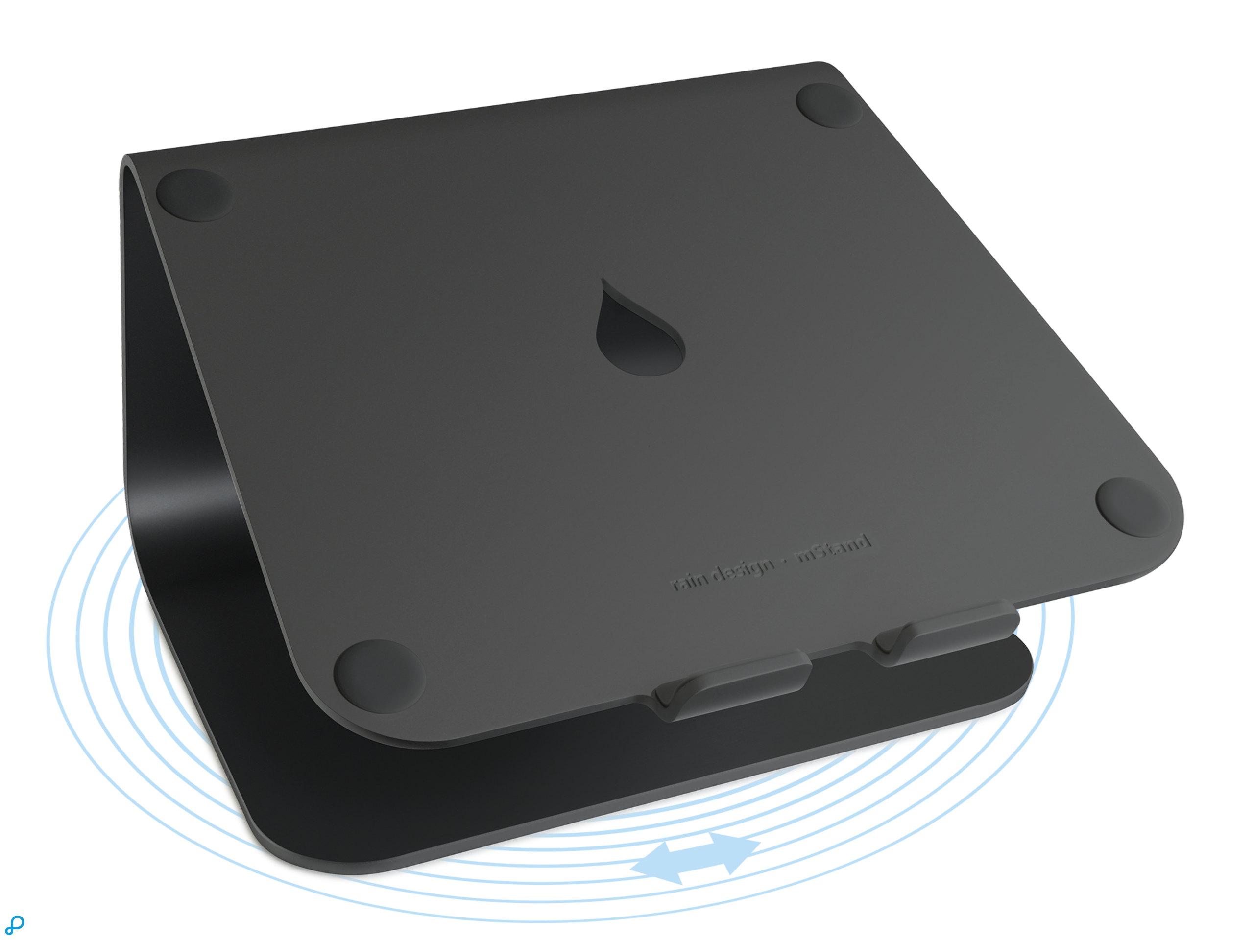 Rain Design mStand 360 Laptop Stand + Swivel Base - Black-0