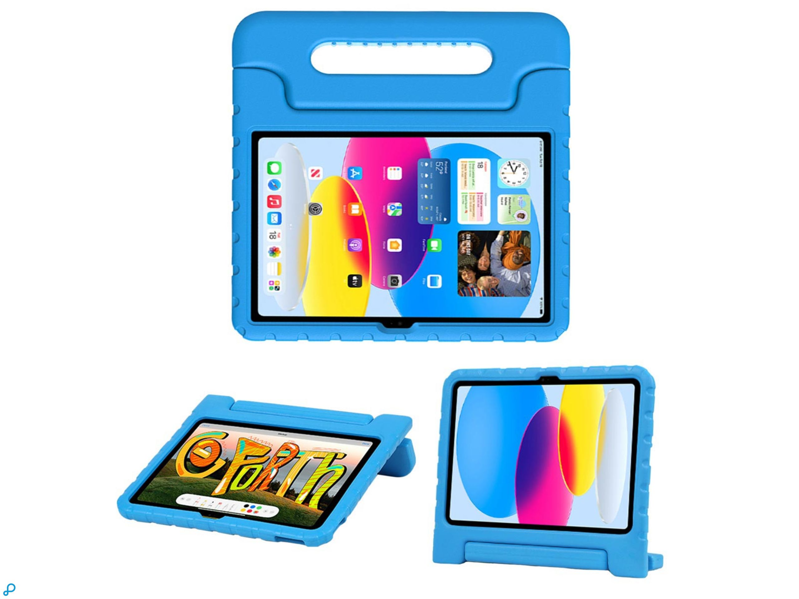 Accezz Kidsproof Backcover Blauw met handvat voor de iPad 11 (2025) 11 inch / iPad 10 (2022) 10.9 inch-0