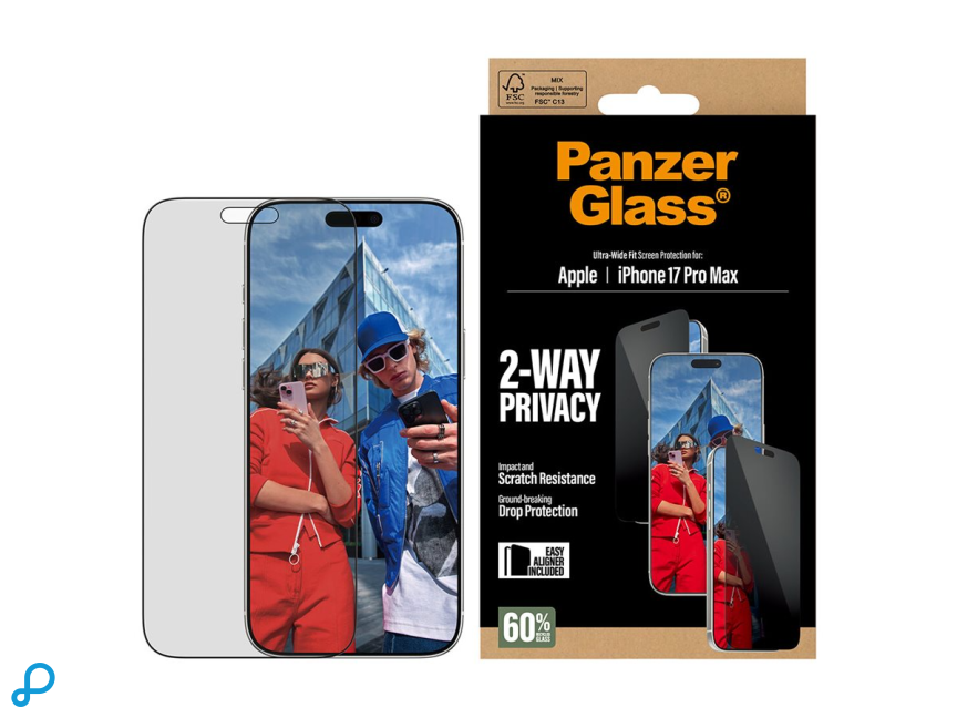 PanzerGlass 2-Way Privacy Screen Protector Voor iPhone 17 Pro Max Ultra-Wide Fit Retail