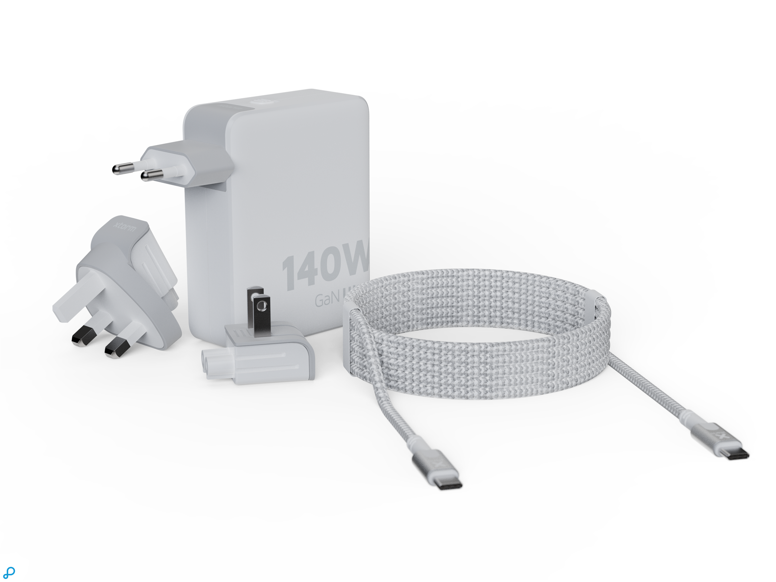 Xtorm 140W GaN-Ultra Travel Charger + USB-C PD Cable 2M White-1