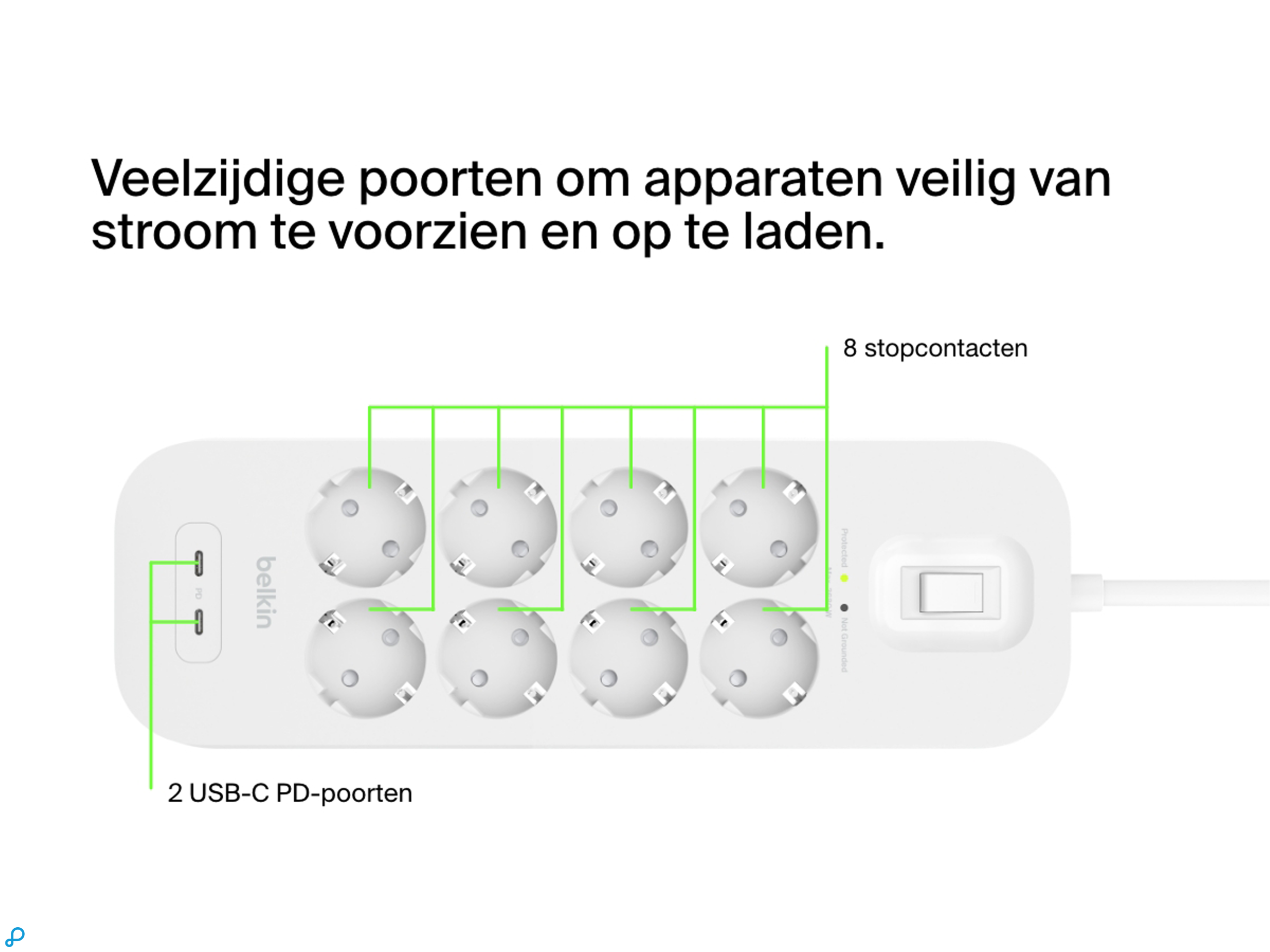 Belkin Surge Protection with USB C 8 Outlet Dual USB C 30w PD-1