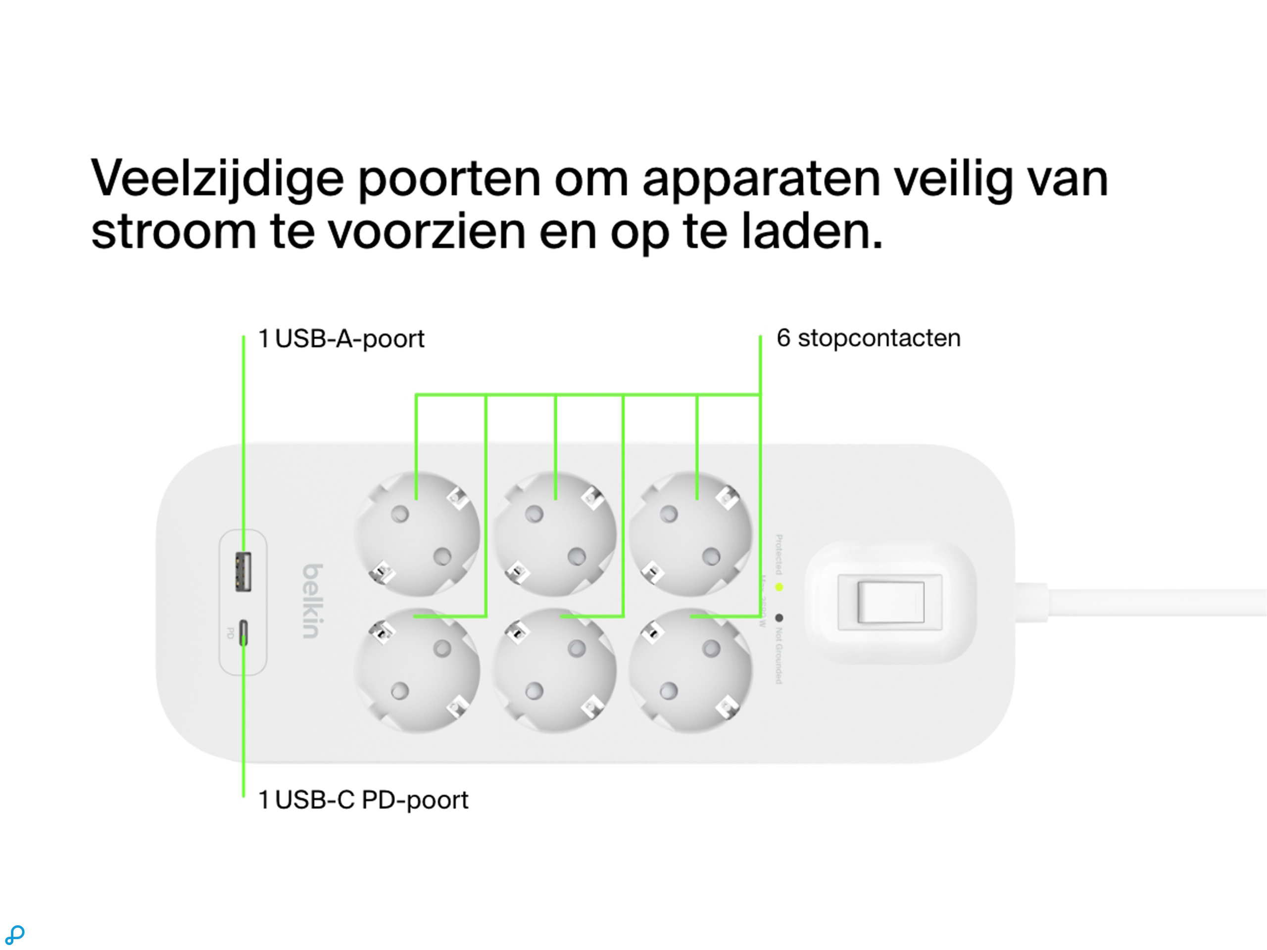 Belkin Surge Protection with USB C 6 Outlet-1
