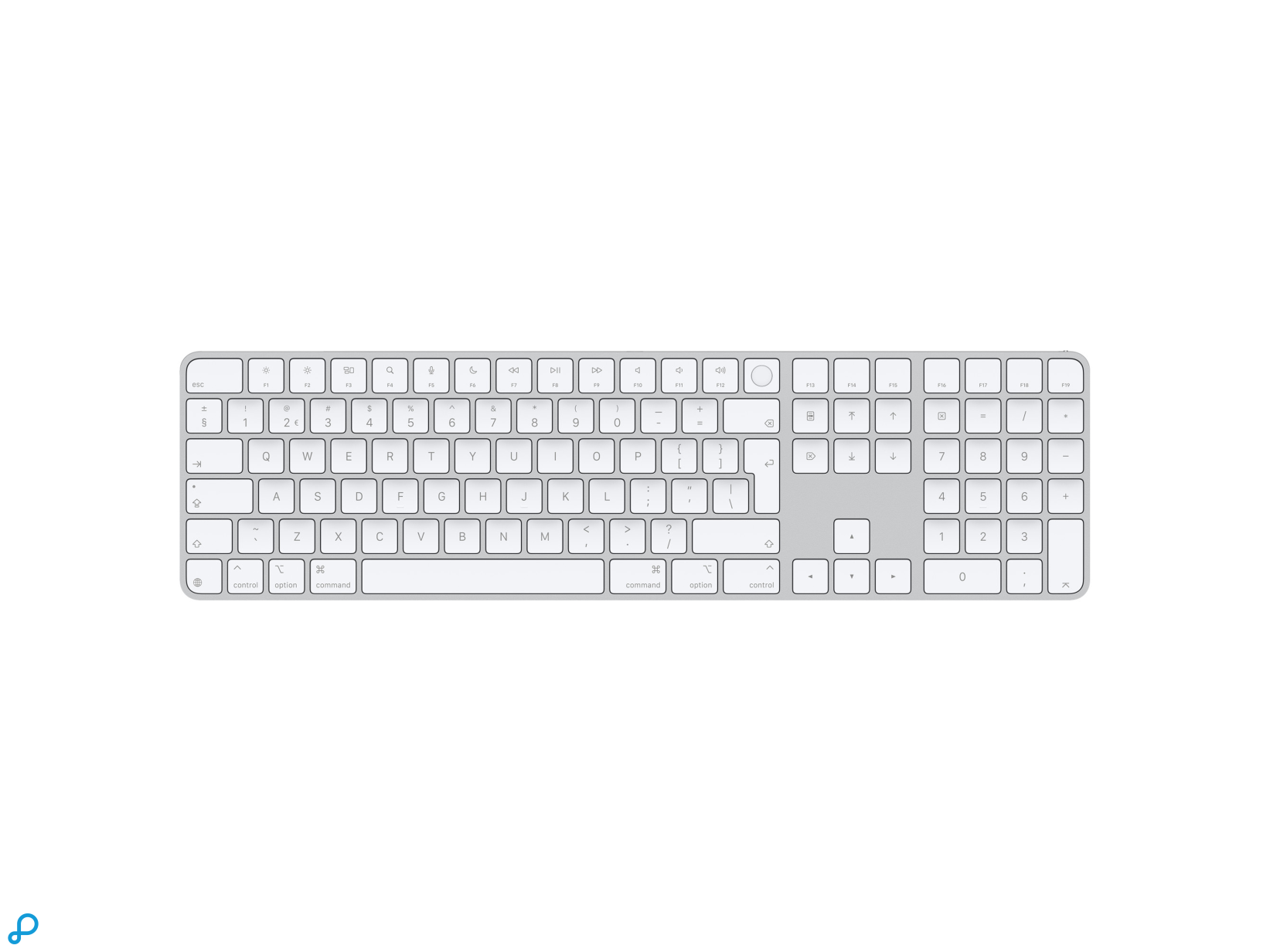 Magic Keyboard with Touch ID and Numeric Keypad DE for Mac models with Apple silicon - German - White Keys-0
