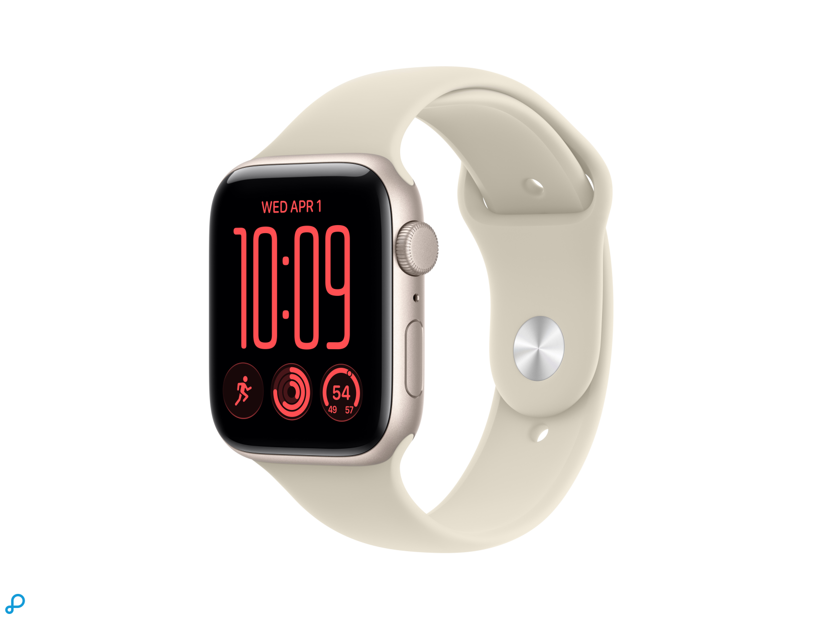 Apple Watch SE 3 GPS 44mm Starlight Aluminium Case with Sand Sport Band - S/M-0