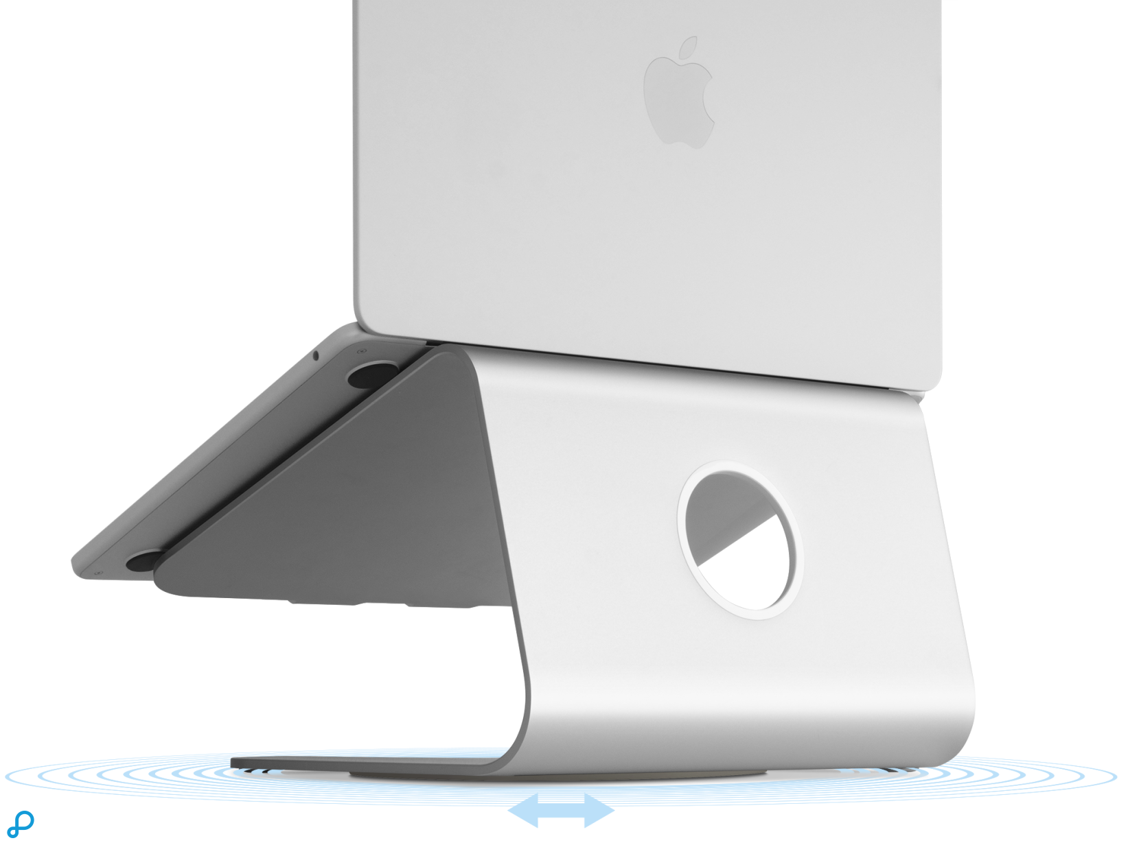 Rain Design mStand 360 Laptop Stand + Swivel Base - Silver-2