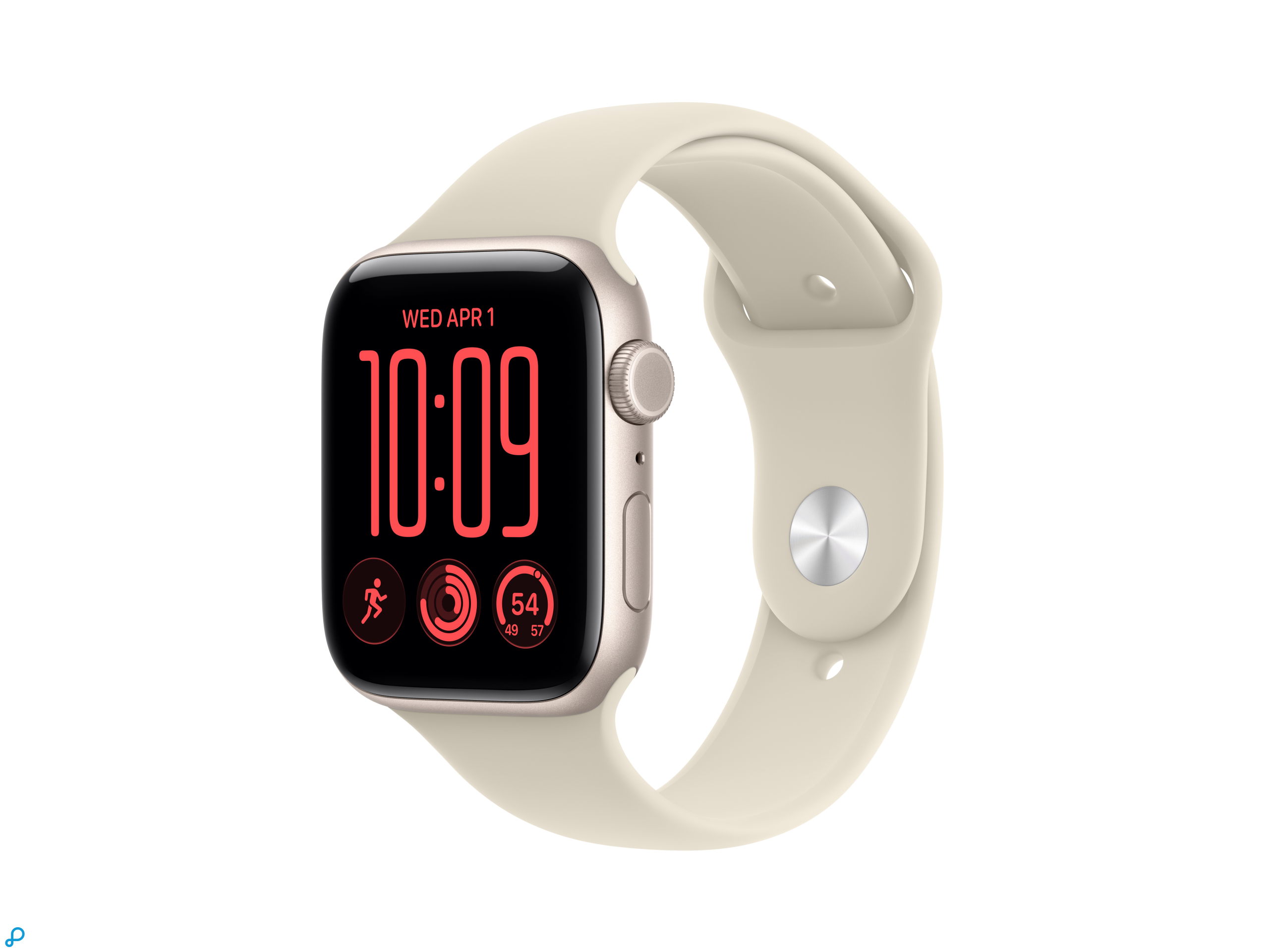 Apple Watch SE 3 GPS + Cellular 44mm Starlight Aluminium Case with Sand Sport Band - S/M-0