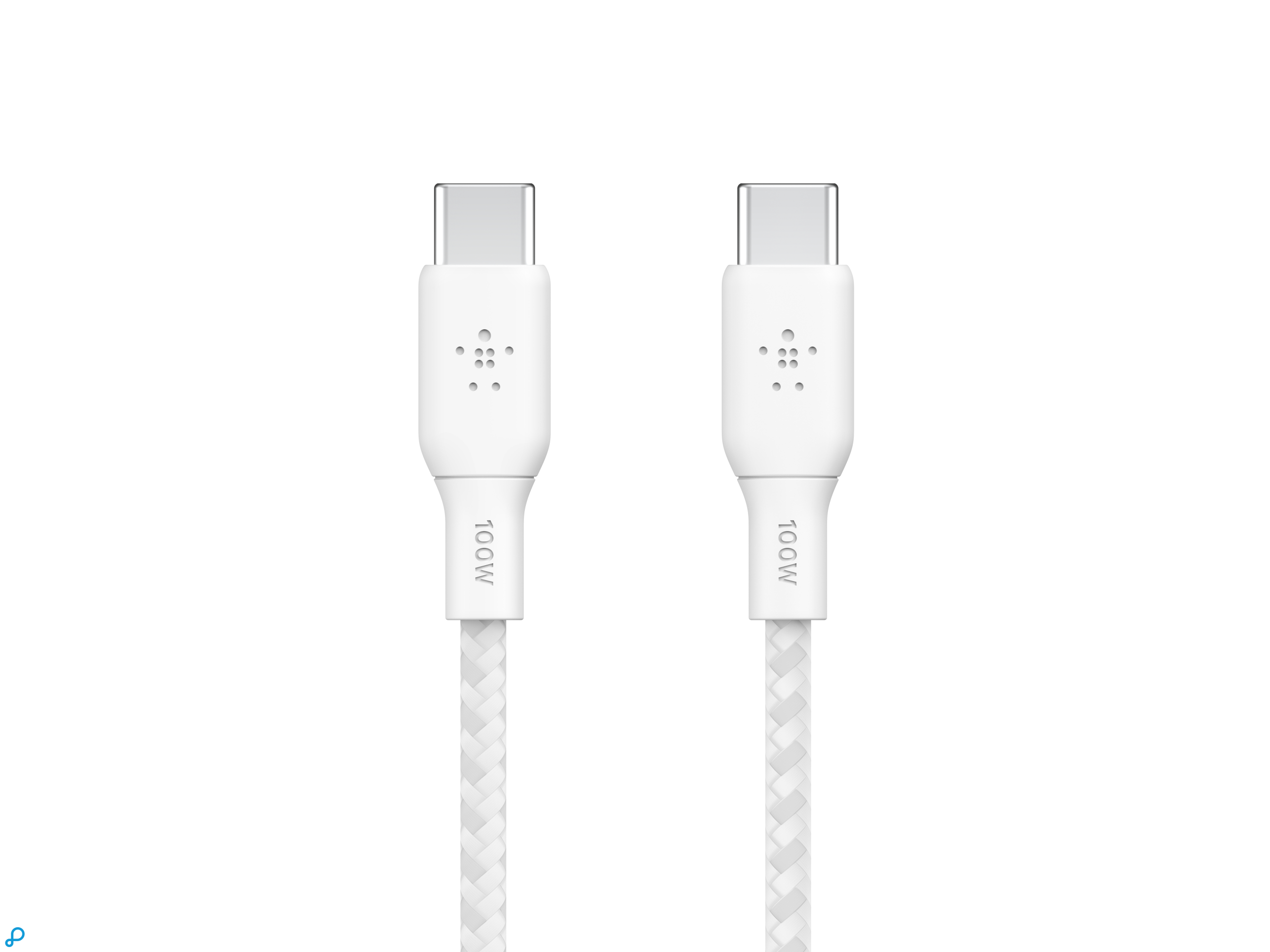 Belkin 100w USB-C Naar USB-C Gewoven Kabel 2M Wit-0