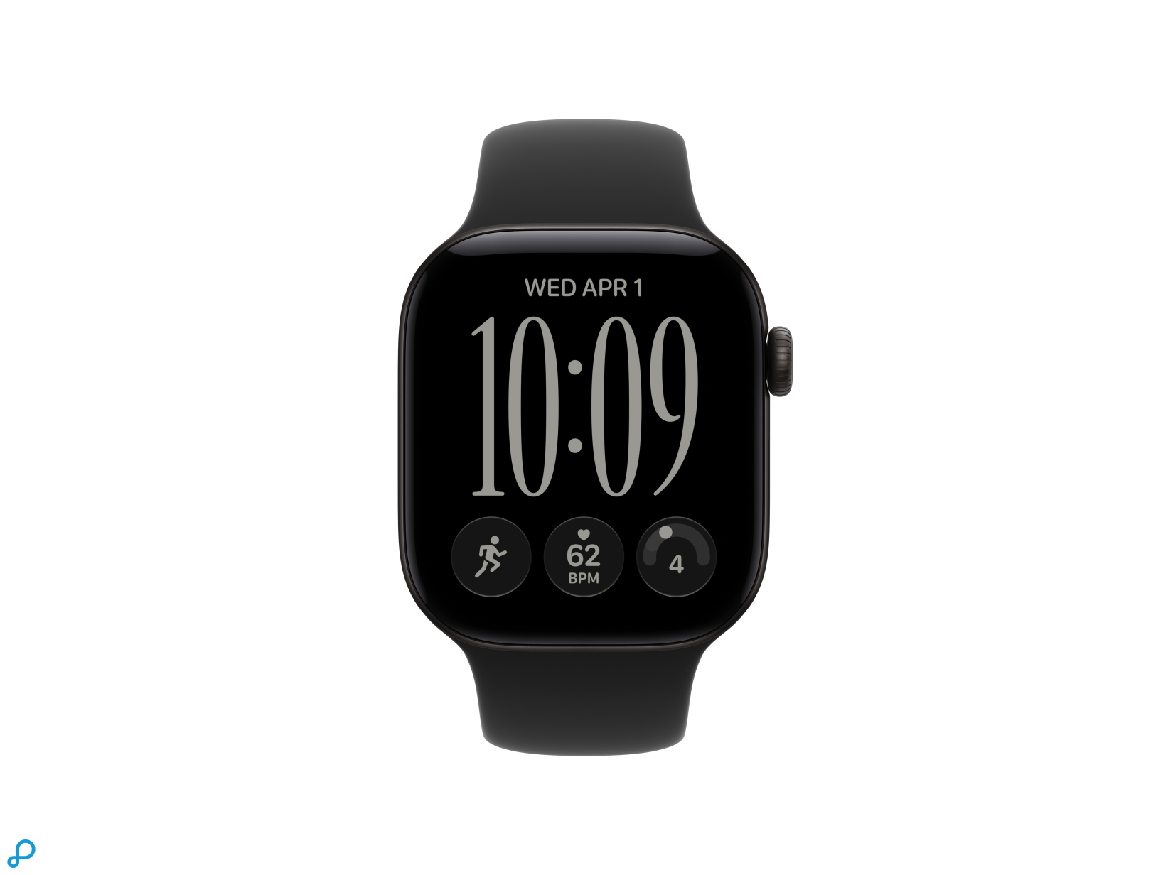 Apple Watch Series 12 GPS + Cellular 42mm Black Aluminium Case with Black Sport Band - M/L-1