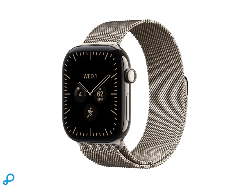 Apple Watch Series 12 GPS + Cellular 46mm Natural Titanium Case with Natural Milanese Loop - M/L