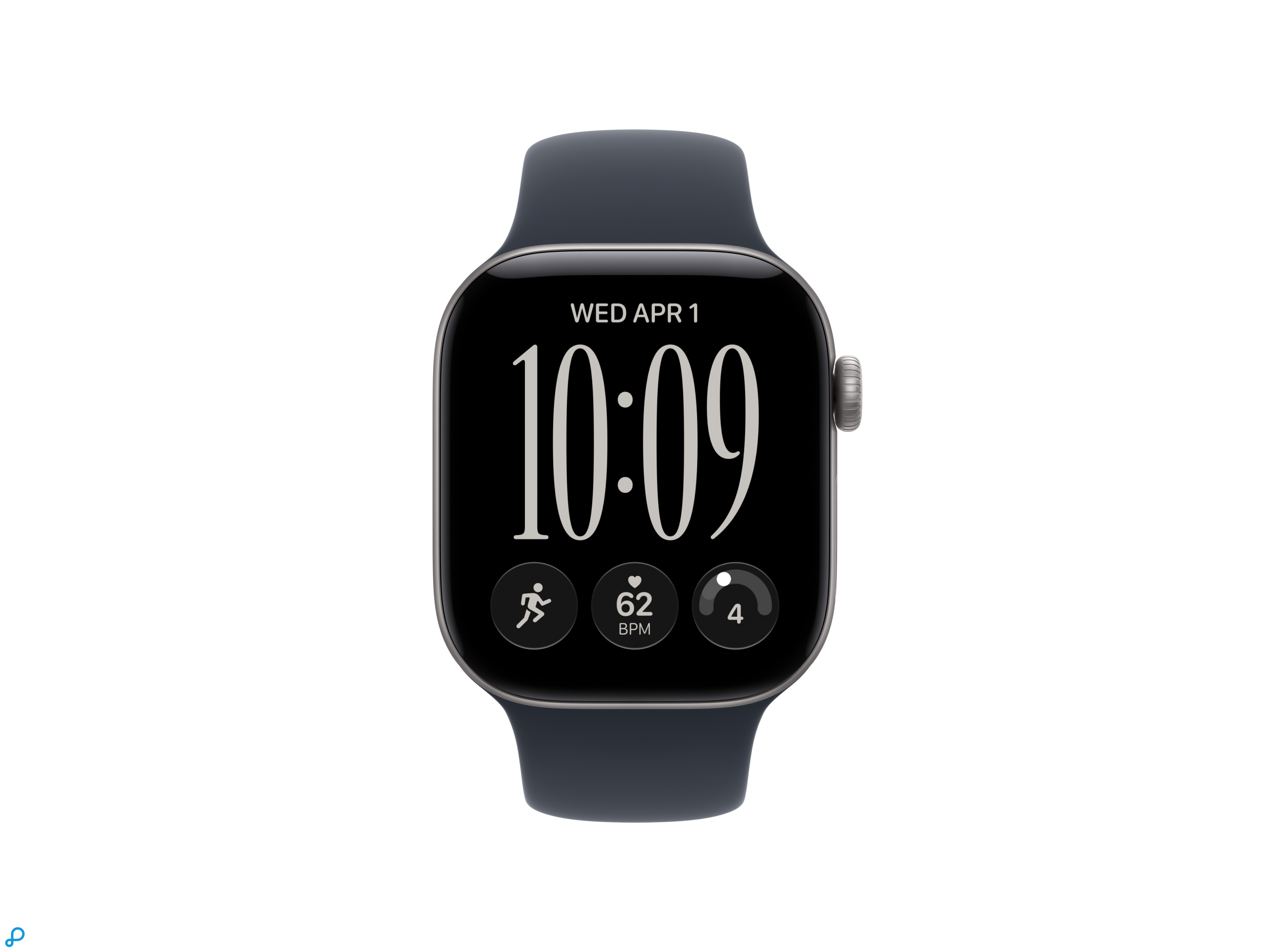 Apple Watch Series 12 GPS 42mm Space Grey Aluminium Case with Navy Blue Sport Band - M/L-1