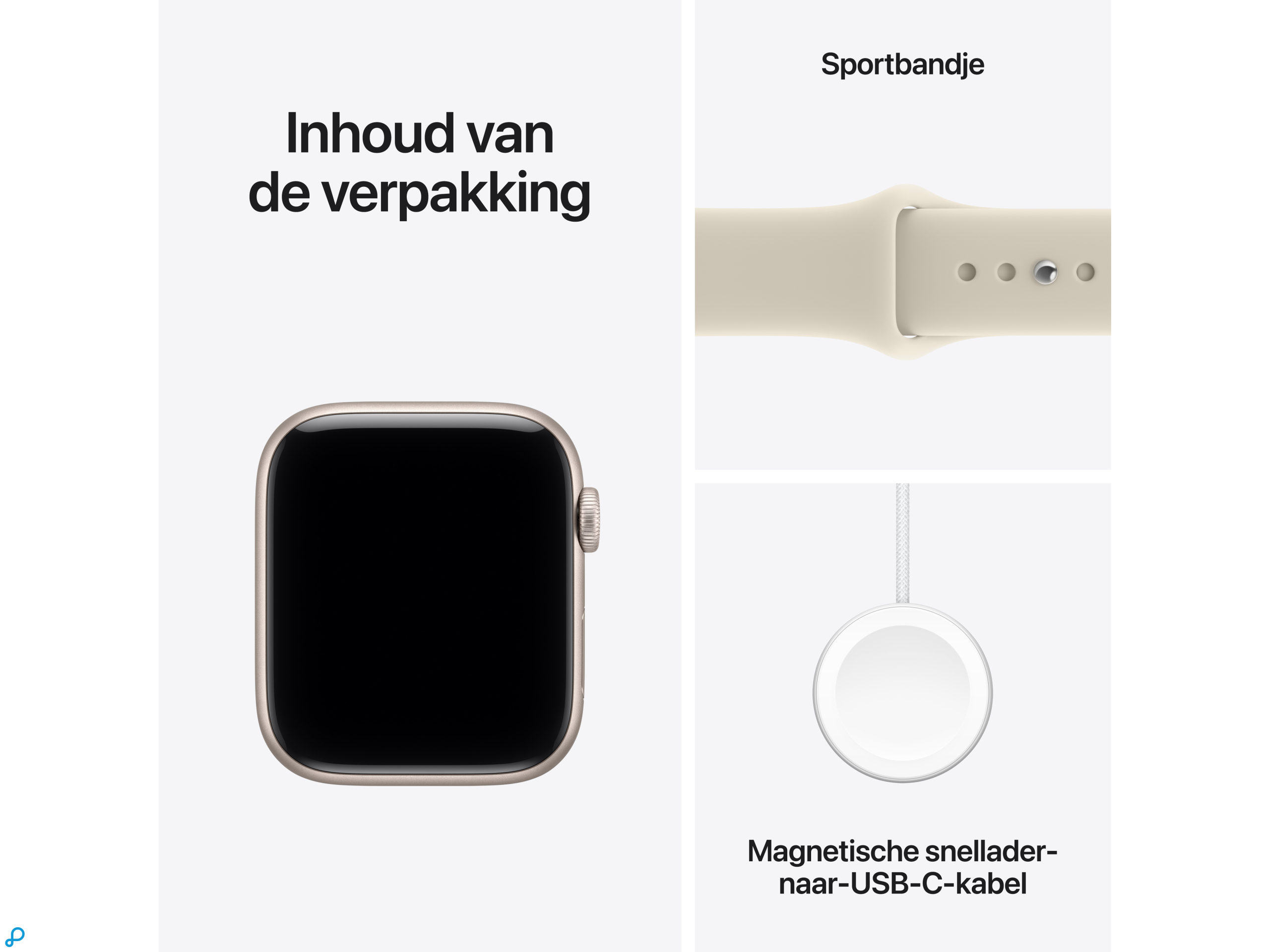 Apple Watch SE 3 GPS 44mm Starlight Aluminium Case with Sand Sport Band - S/M-6