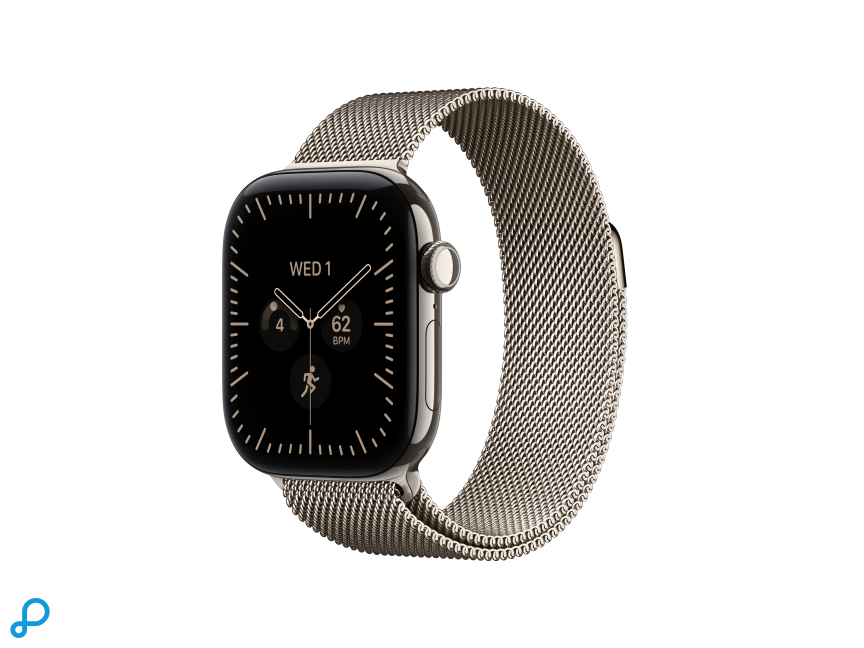 Apple Watch Series 12 GPS + Cellular 42mm Natural Titanium Case with Natural Milanese Loop