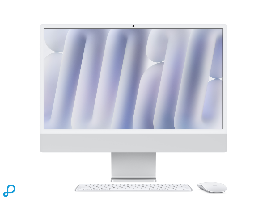 24-inch iMac with Retina 4.5K display: Apple M4 chip with 8-core CPU and 8-core GPU, 16GB, 256GB SSD - Silver
