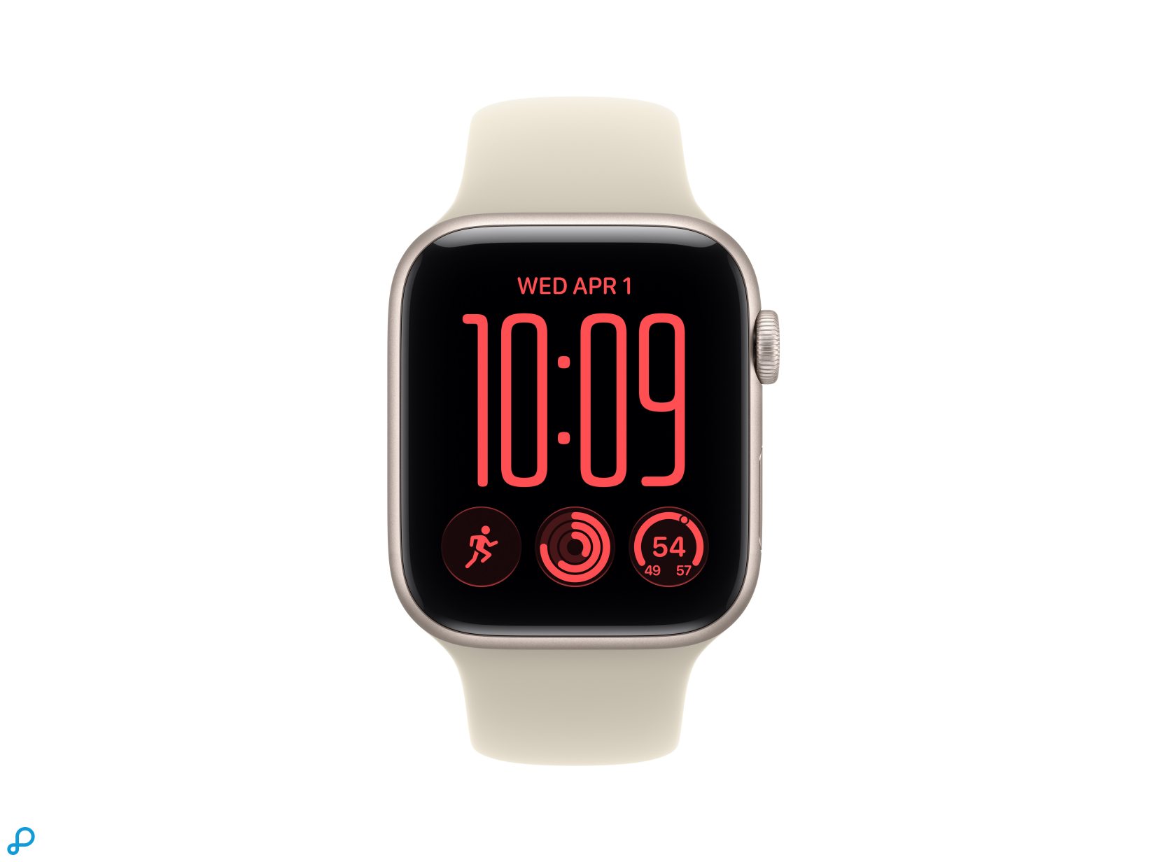 Apple Watch SE 3 GPS 44mm Starlight Aluminium Case with Sand Sport Band - S/M-1