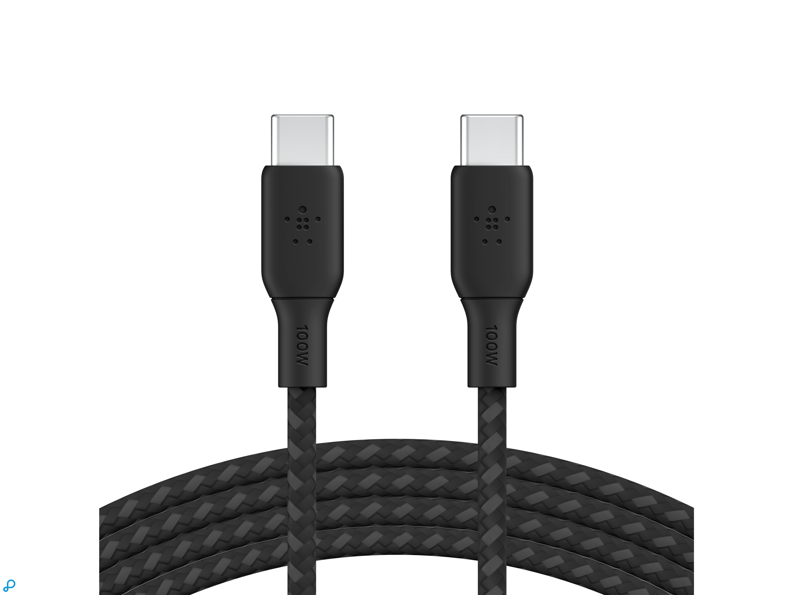 Belkin 100w USB-C Naar USB-C Gewoven Kabel 3M Wit-2