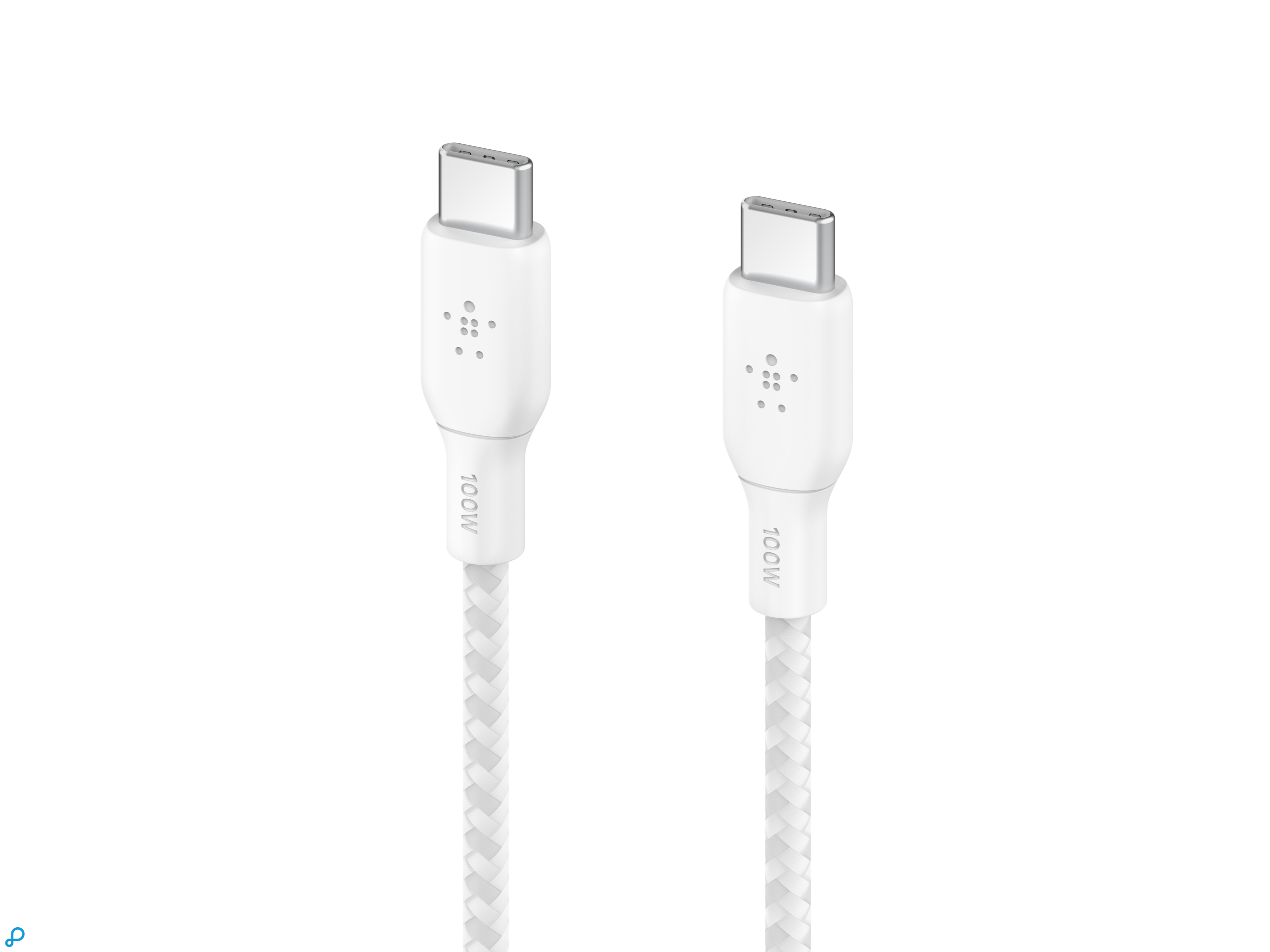 Belkin 100w USB-C Naar USB-C Gewoven Kabel 2M Wit-1