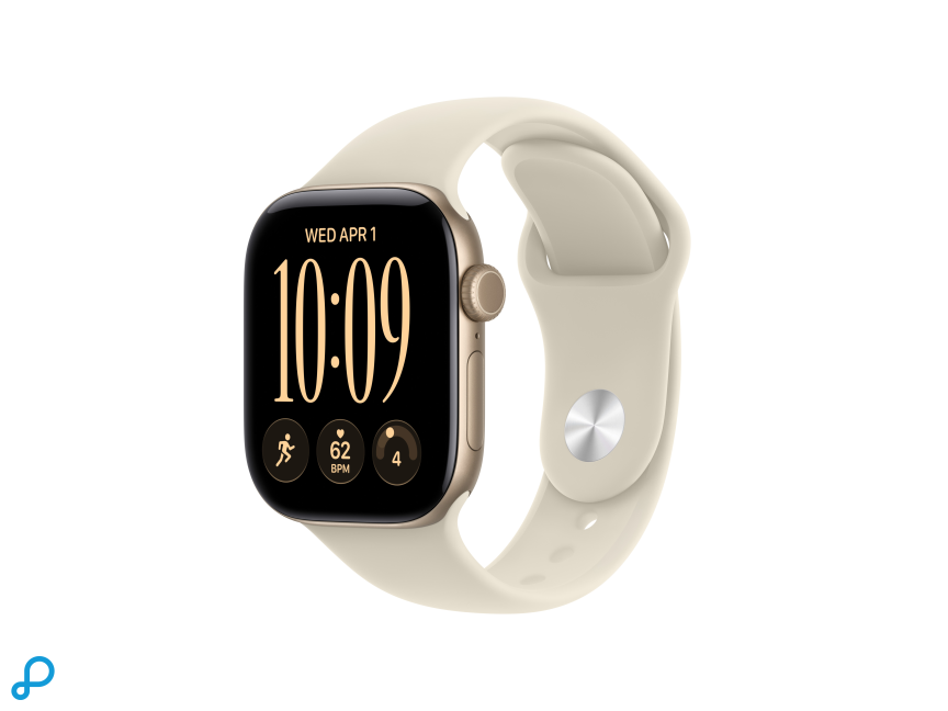 Apple Watch Series 12 GPS 42mm Light Gold Aluminium Case with Sand Sport Band - M/L