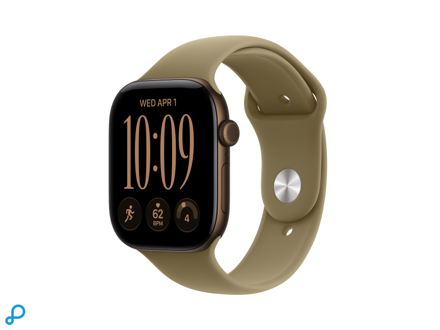 Apple Watch Series 12 GPS + Cellular 46mm Dark Bronze Aluminium Case with Olive Sport Band - M/L