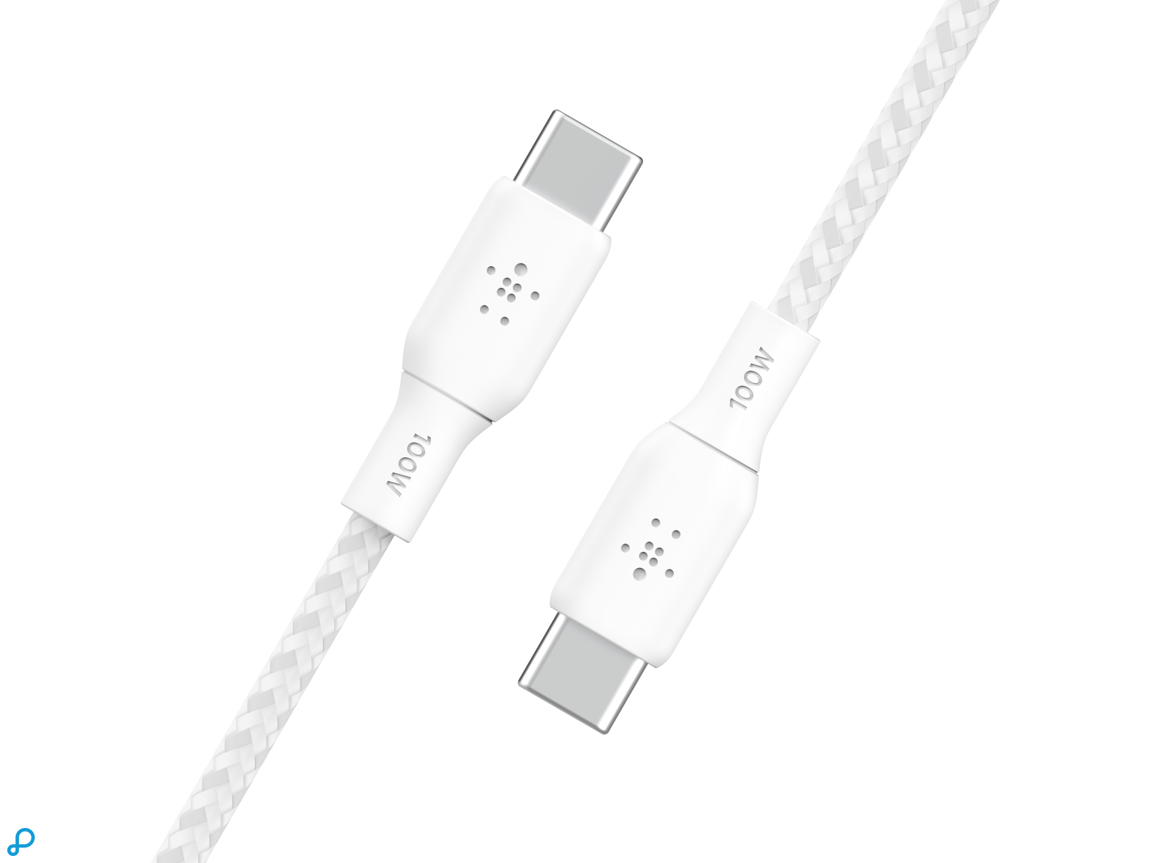 Belkin 100w USB-C Naar USB-C Gewoven Kabel 2M Wit-3