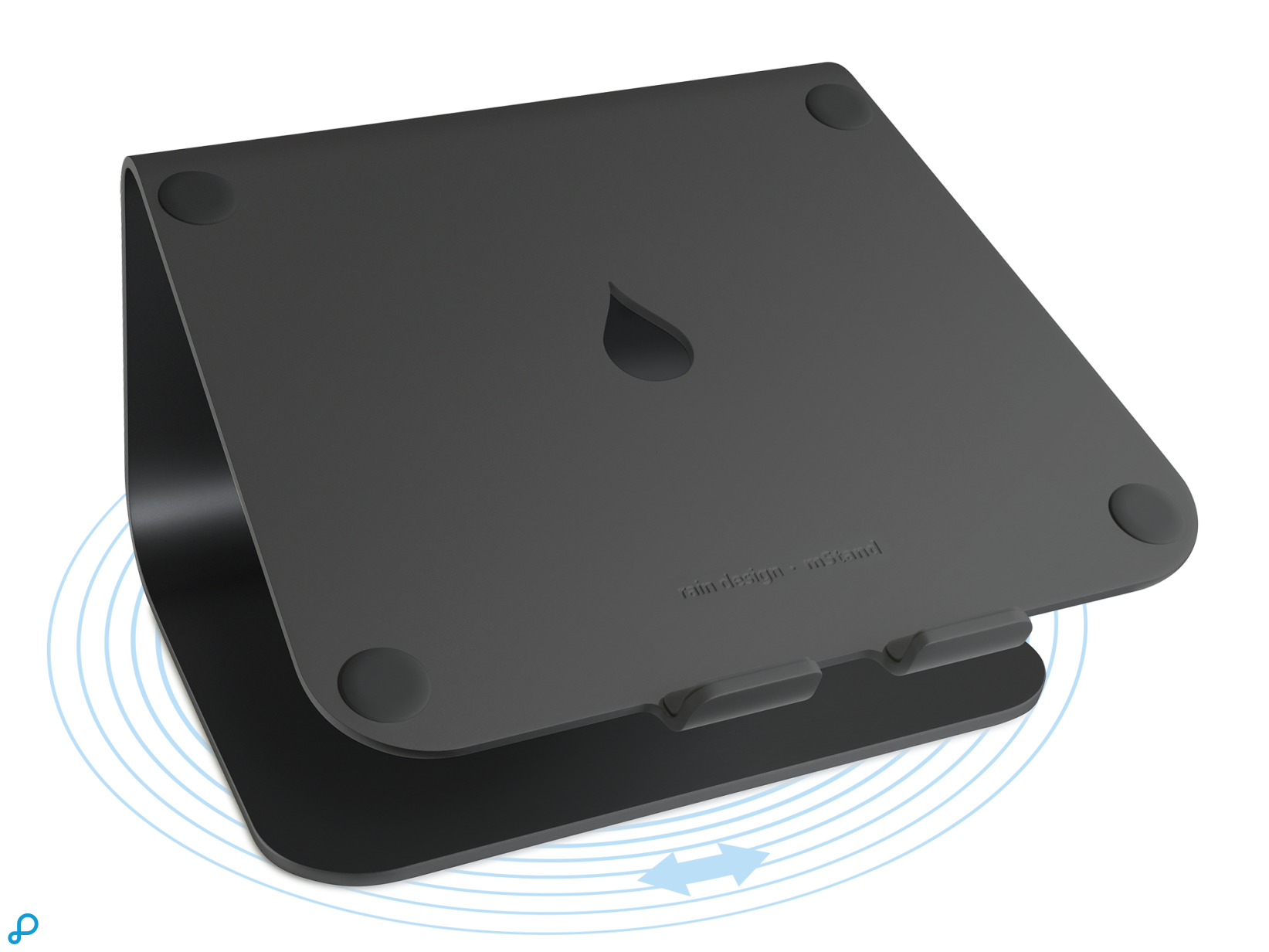 Rain Design mStand 360 Laptop Stand + Swivel Base - Black-0