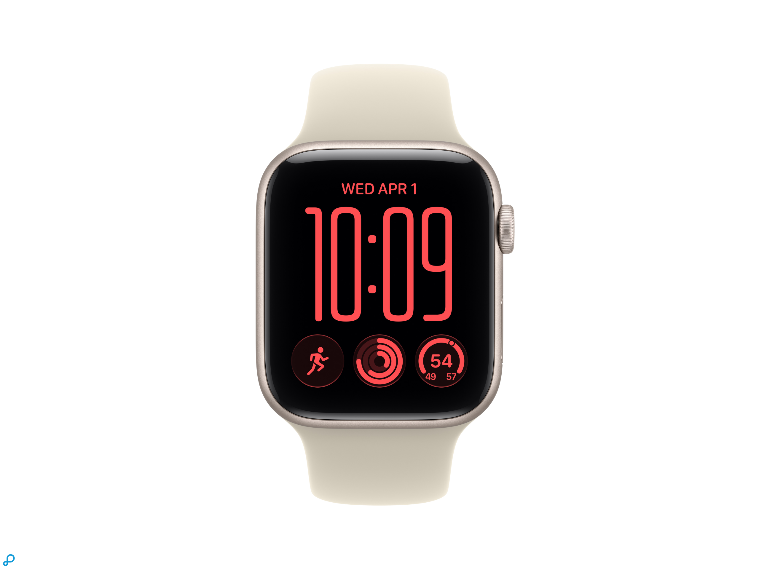 Apple Watch SE 3 GPS + Cellular 44mm Starlight Aluminium Case with Sand Sport Band - S/M-1