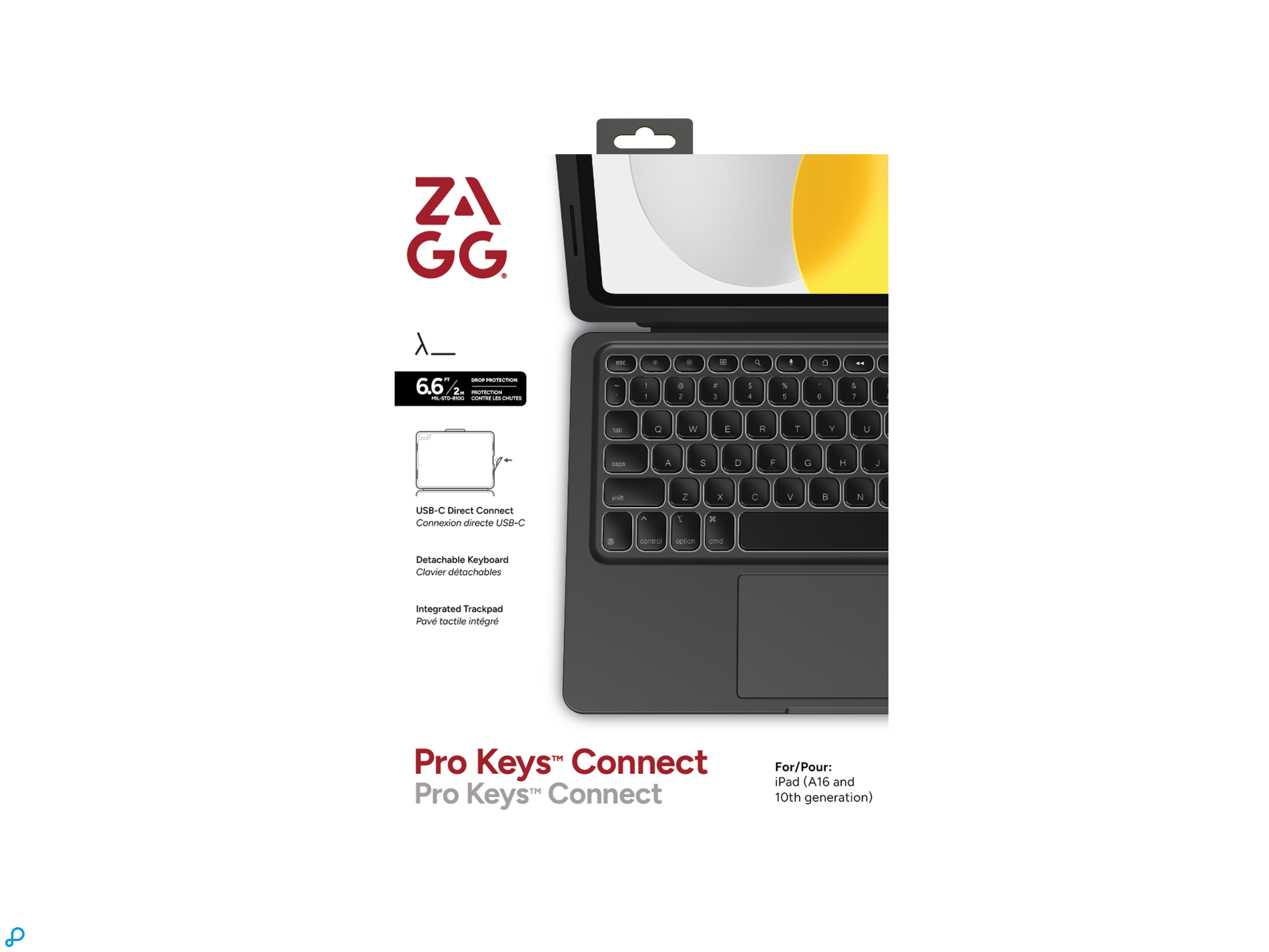 Zagg Pro Keys 2 Connect Voor Apple iPad 10.9" (10th Gen)/A16 Black Qwerty UK-7