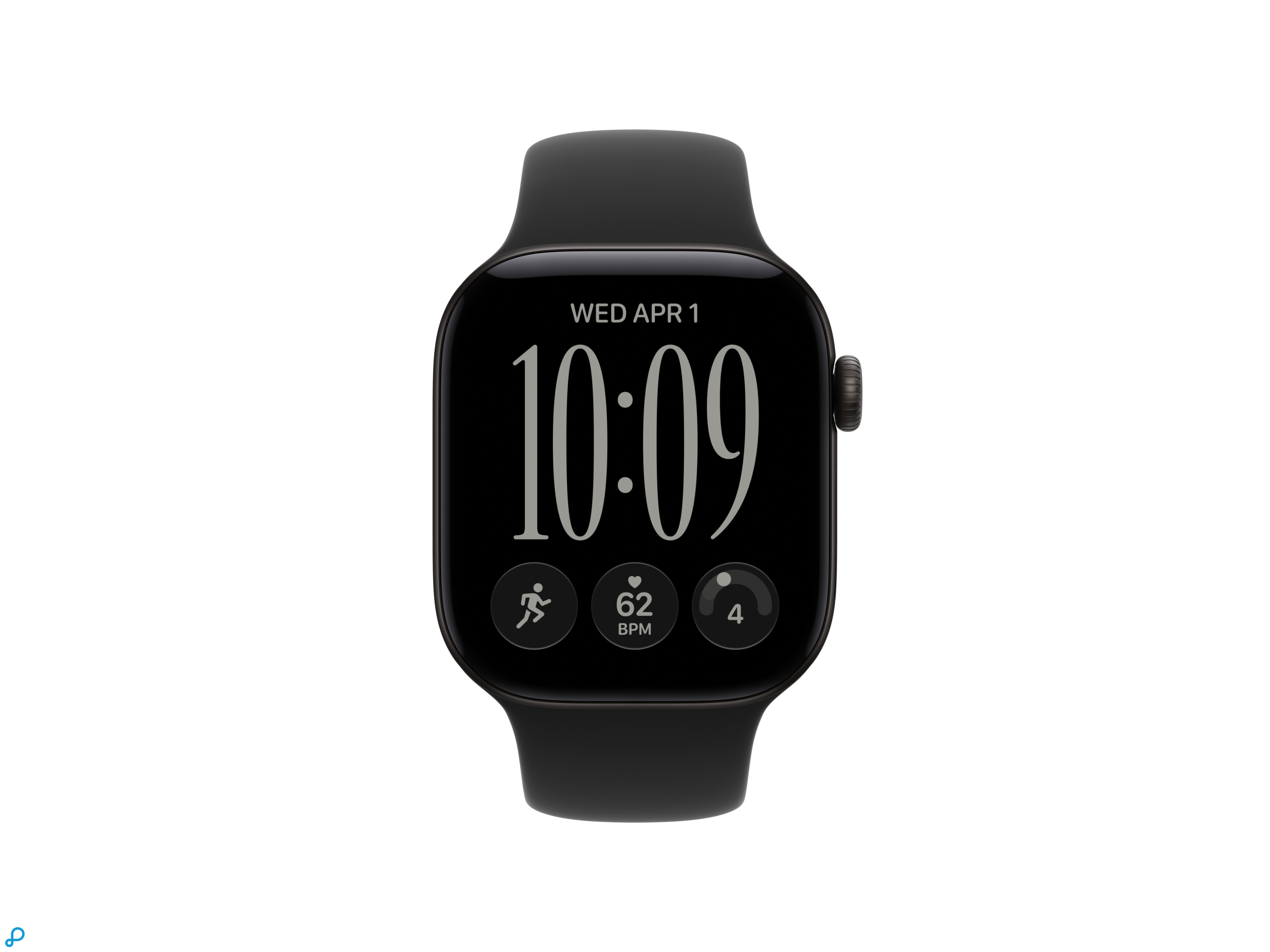Apple Watch Series 12 GPS + Cellular 42mm Black Aluminium Case with Black Sport Band - M/L-1