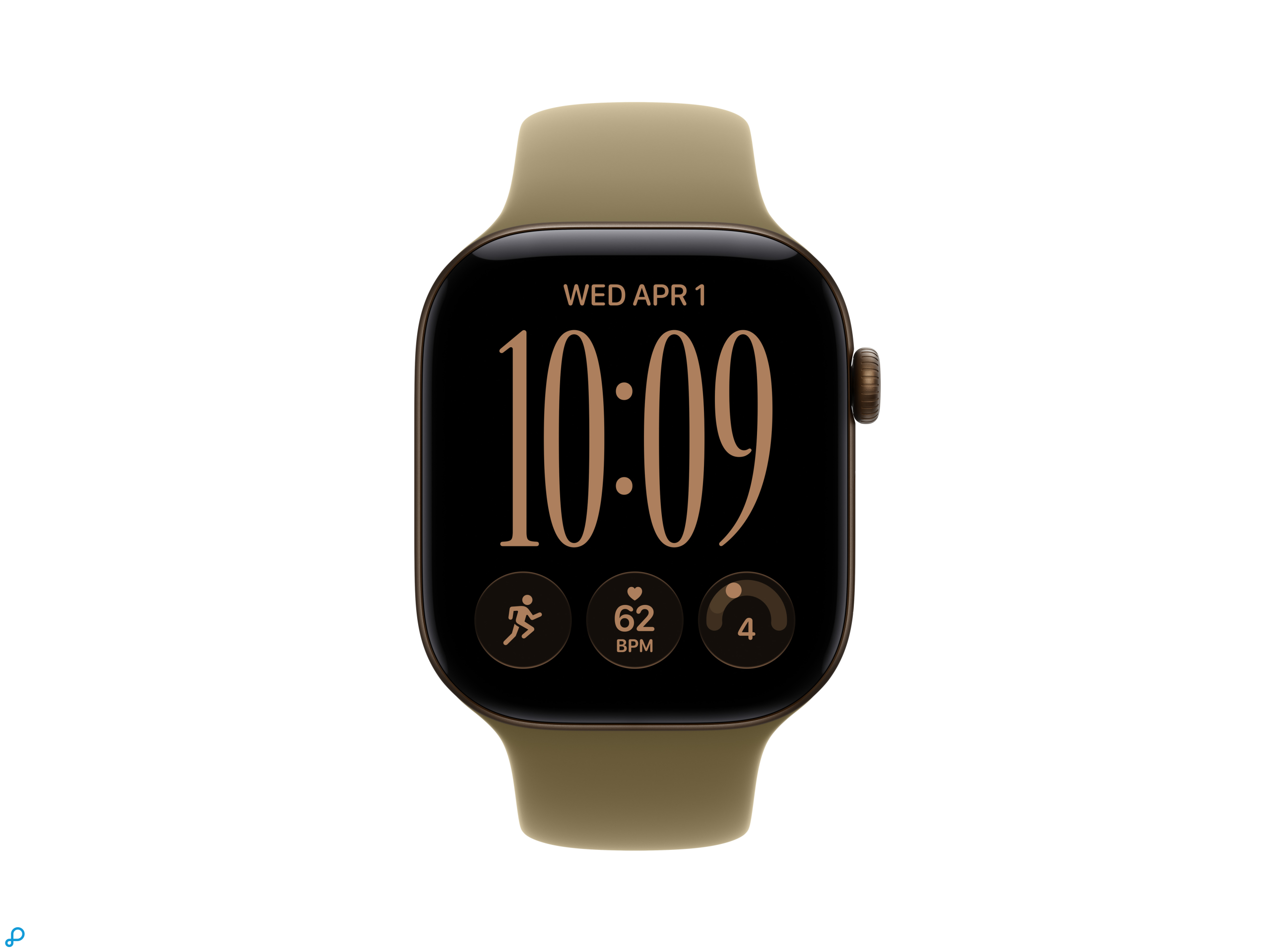 Apple Watch Series 12 GPS 46mm Dark Bronze Aluminium Case with Olive Sport Band - M/L-1