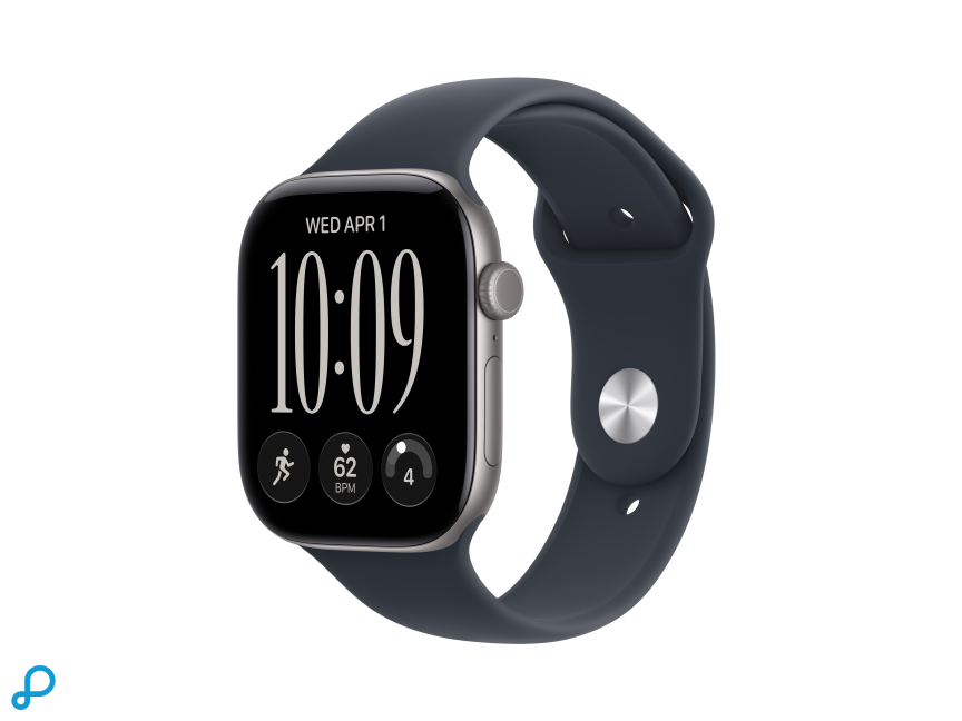 Apple Watch Series 12 GPS 46mm Space Grey Aluminium Case with Navy Blue Sport Band - M/L