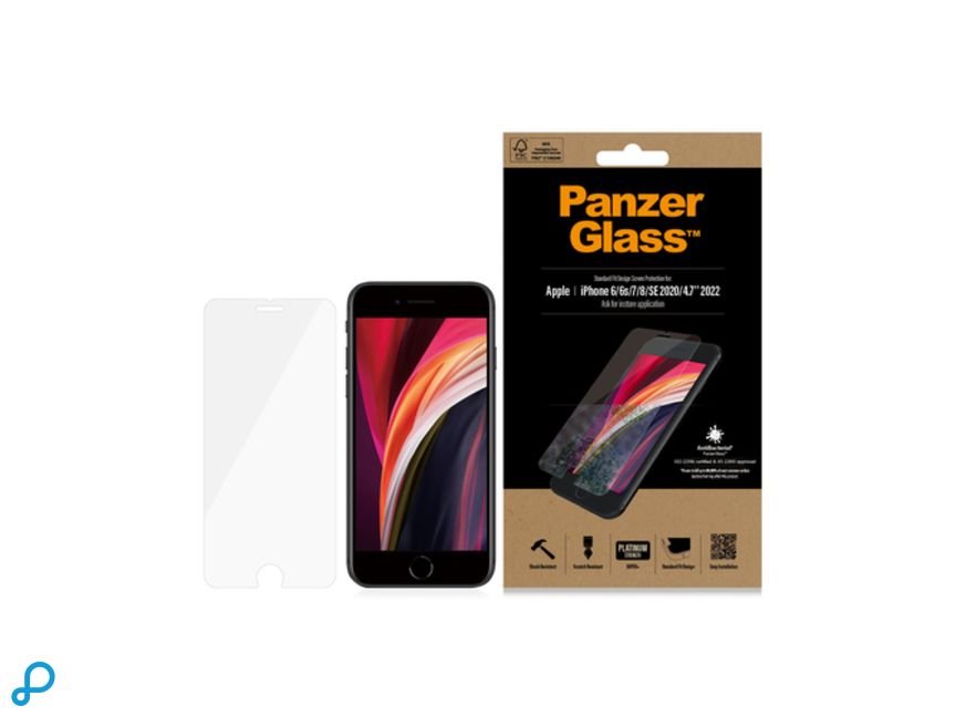 PanzerGlass Screen Protector Apple iPhone 8/7/6s/6/SE (2020/2022) Applicator Included