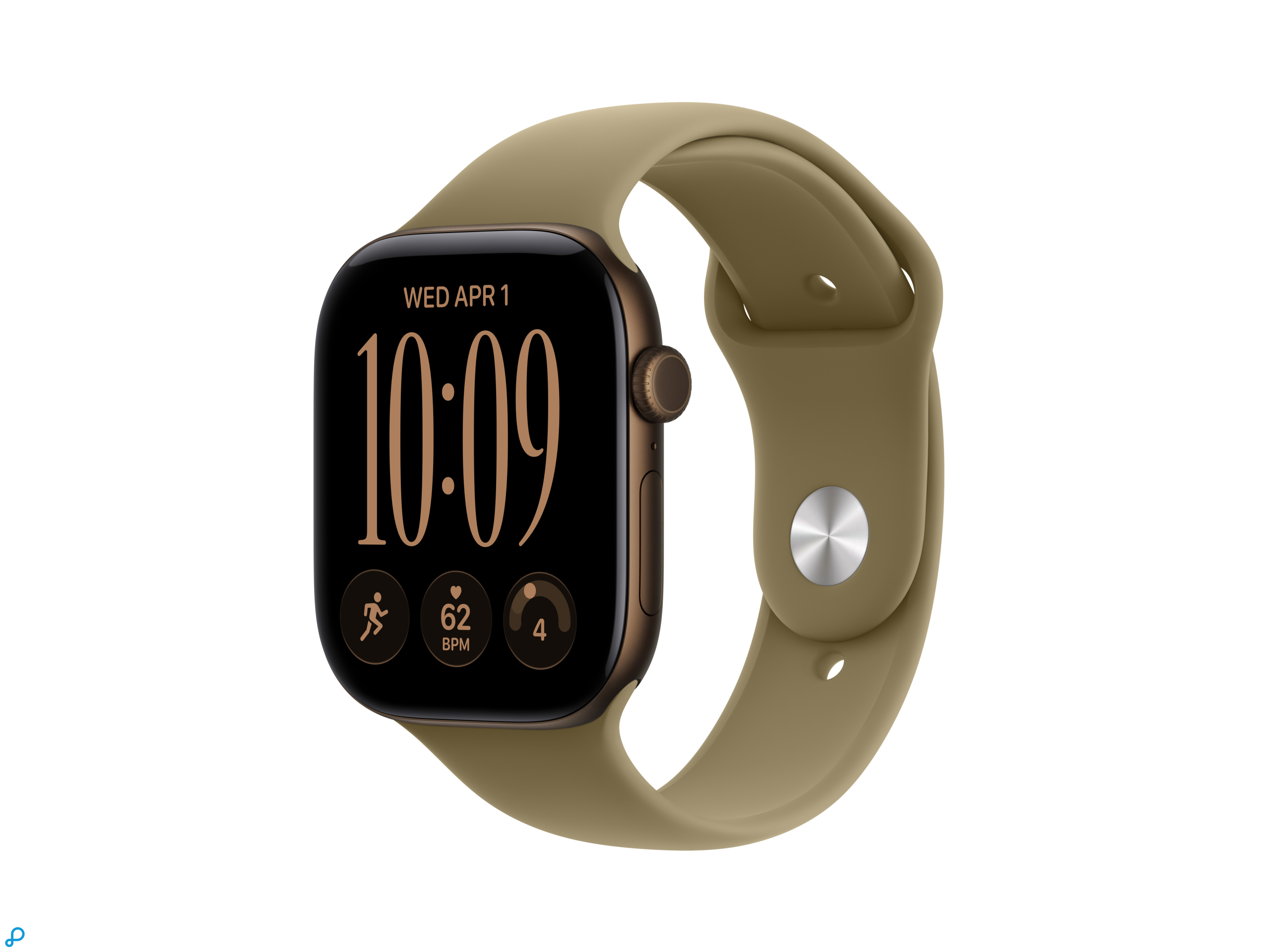 Apple Watch Series 12 GPS 46mm Dark Bronze Aluminium Case with Olive Sport Band - M/L-0