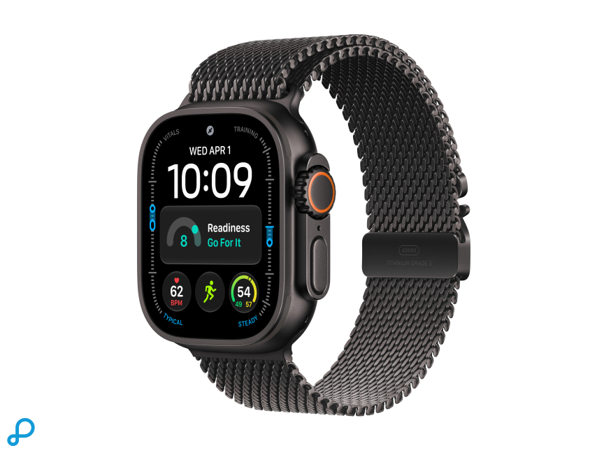 Apple Watch Ultra 4 GPS + Cellular 49mm Black Titanium Case with Black Titanium Milanese Loop - M