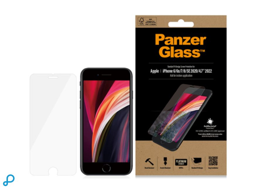 PanzerGlass Screen Protector Apple iPhone 8/7/6s/6/SE (2020/2022) Applicator Included