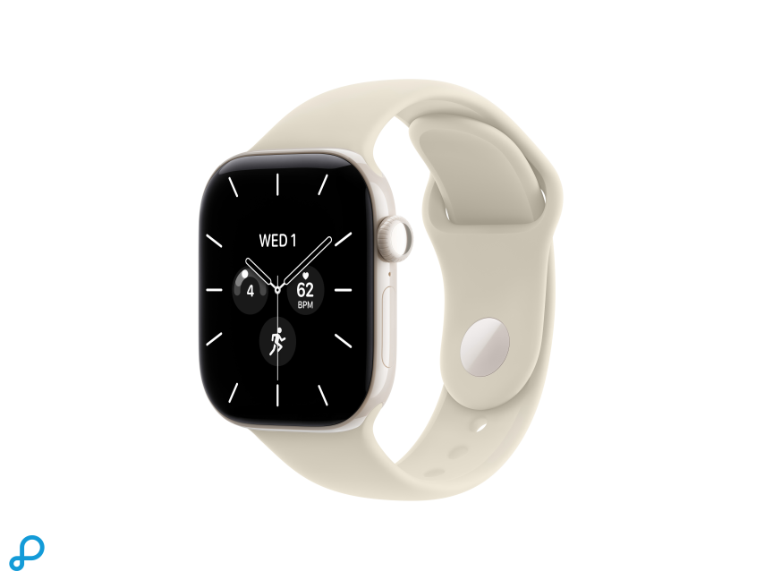Apple Watch Series 12 GPS + Cellular 42mm Pearl White Ceramic Case with Sand Sport Band - M/L