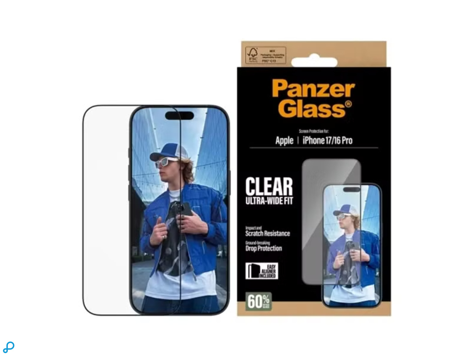 PanzerGlass Screen Protector For iPhone 17 Pro/17/16 Pro Transparant Ultra-Wide Fit Bulk-0