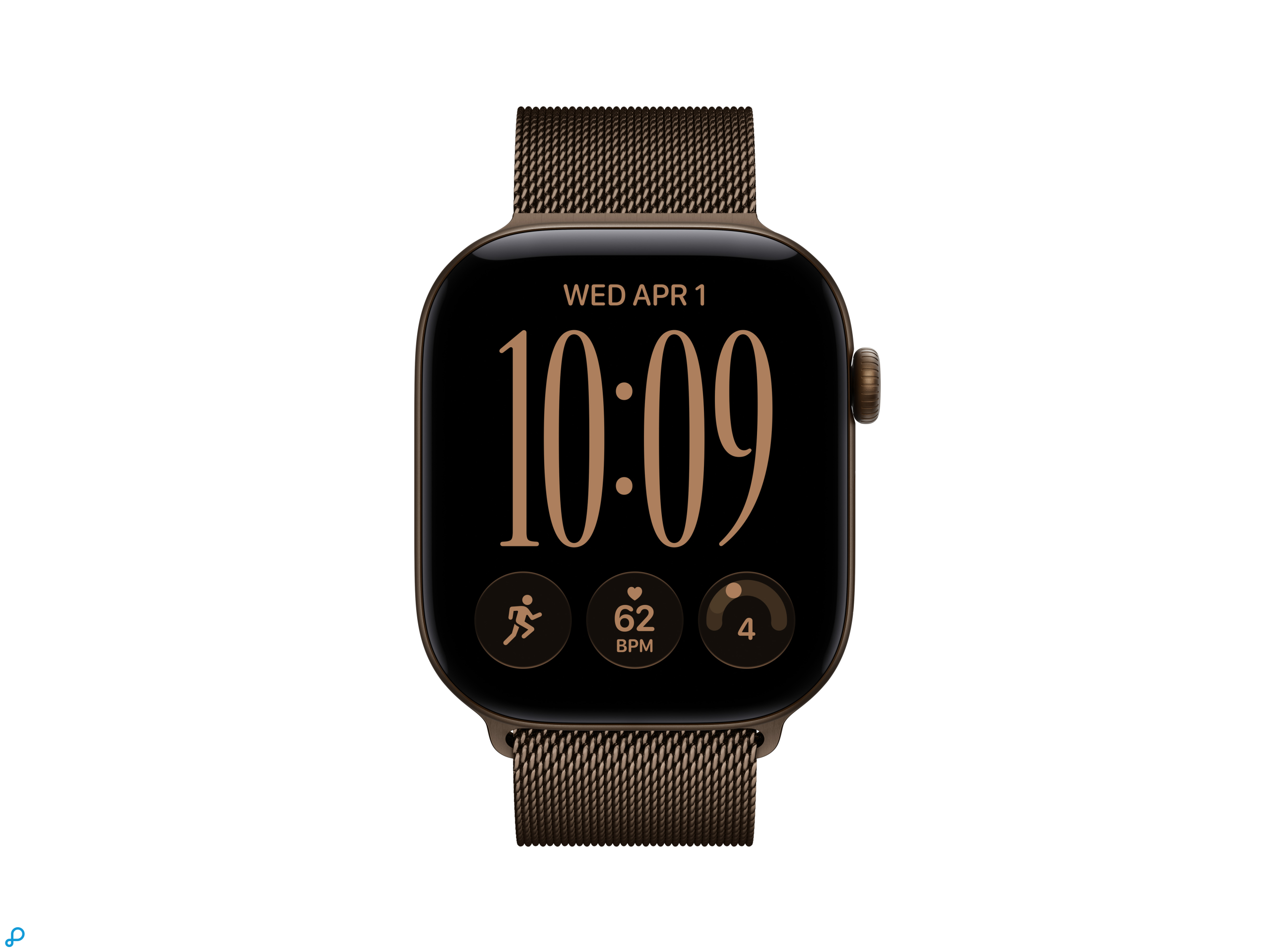 Apple Watch Series 12 GPS + Cellular 46mm Dark Bronze Aluminium Case with Dark Bronze Milanese Loop - M/L-1