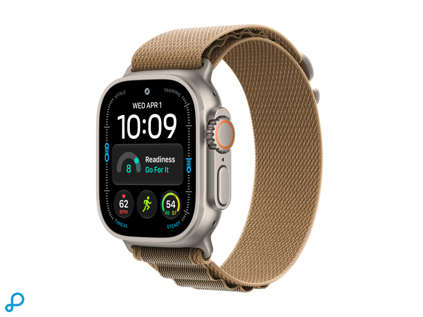 Apple Watch Ultra 4 GPS + Cellular 49mm Natural Titanium Case with Desert Alpine Loop - L