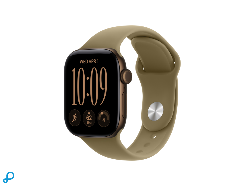 Apple Watch Series 12 GPS + Cellular 42mm Dark Bronze Aluminium Case with Olive Sport Band - M/L