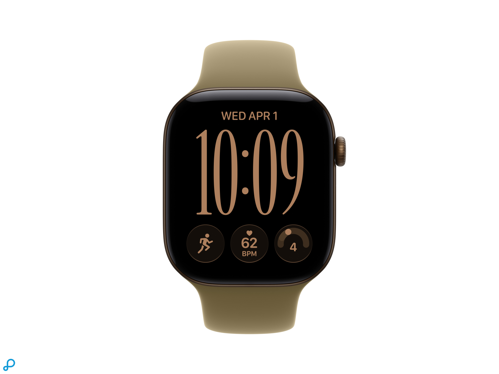 Apple Watch Series 12 GPS 46mm Dark Bronze Aluminium Case with Olive Sport Band - M/L-1