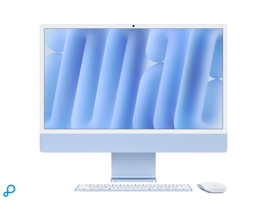 24-inch iMac with Retina 4.5K display: Apple M4 chip with 10-core CPU and 10-core GPU, 16GB, 256GB SSD - Blue