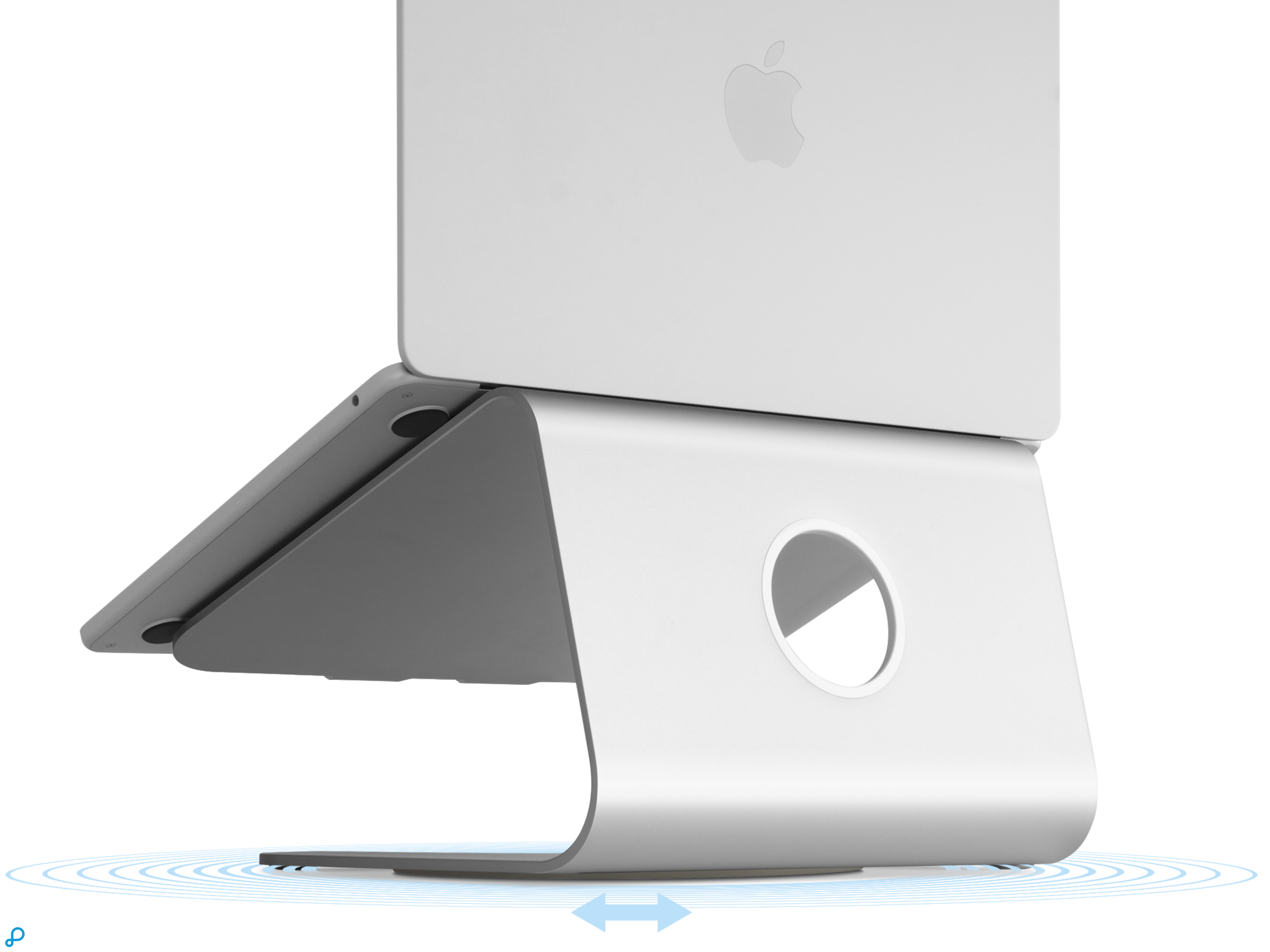 Rain Design mStand 360 Laptop Stand + Swivel Base - Silver-2