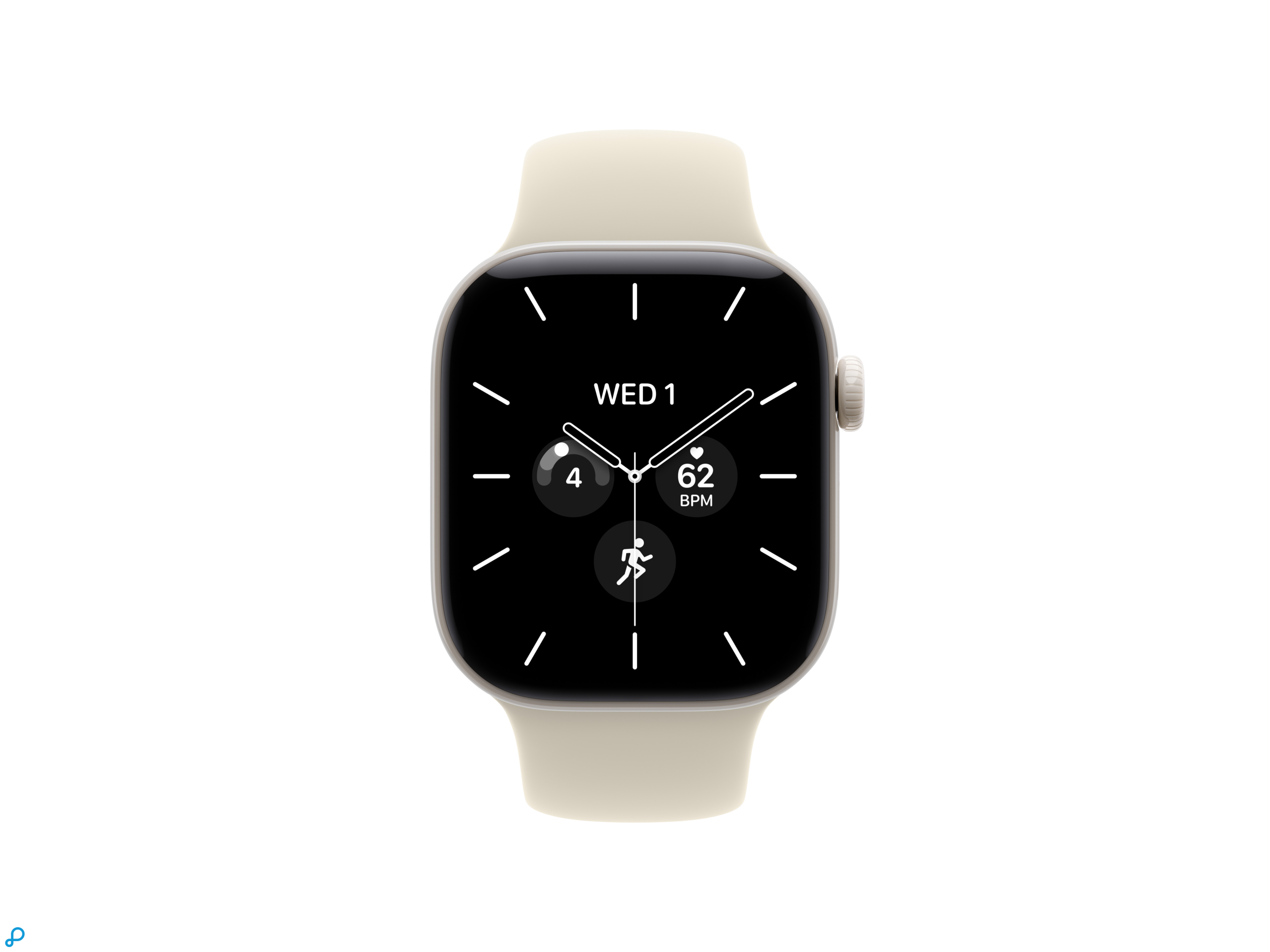 Apple Watch Series 12 GPS + Cellular 42mm Pearl White Ceramic Case with Sand Sport Band - M/L-1