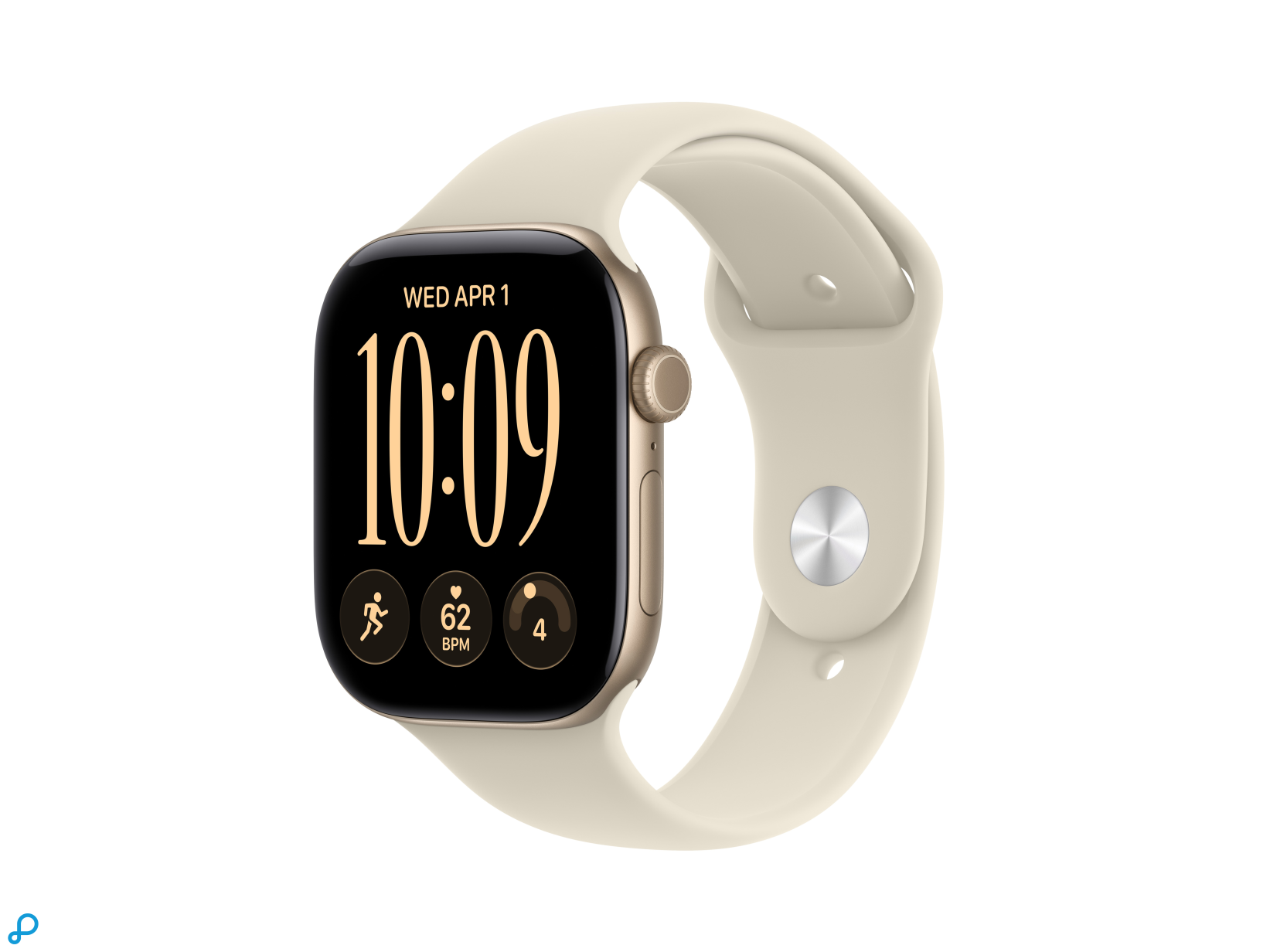 Apple Watch Series 12 GPS 46mm Light Gold Aluminium Case with Sand Sport Band - M/L-0