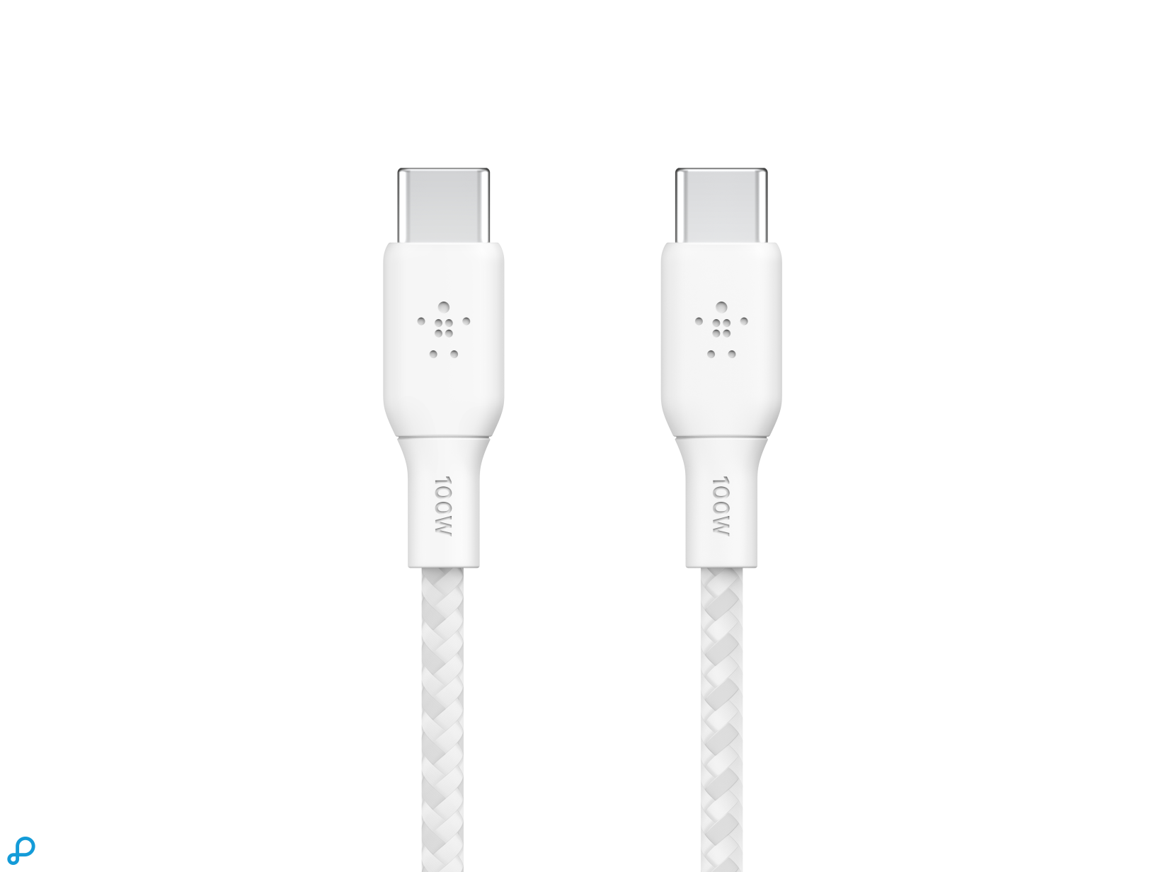 Belkin 100w USB-C Naar USB-C Gewoven Kabel 2M Wit-0