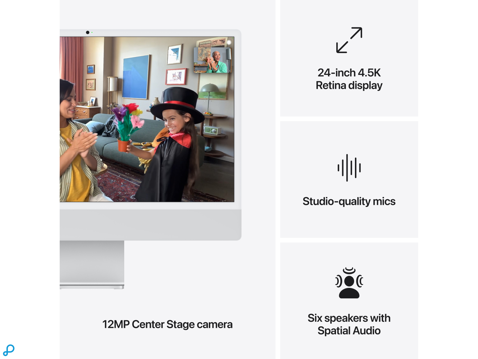 24-inch iMac met Retina 4.5K display: Apple M4 chip met 10-core CPU en 10-core GPU, 16GB, 256GB SSD - Zilver-6