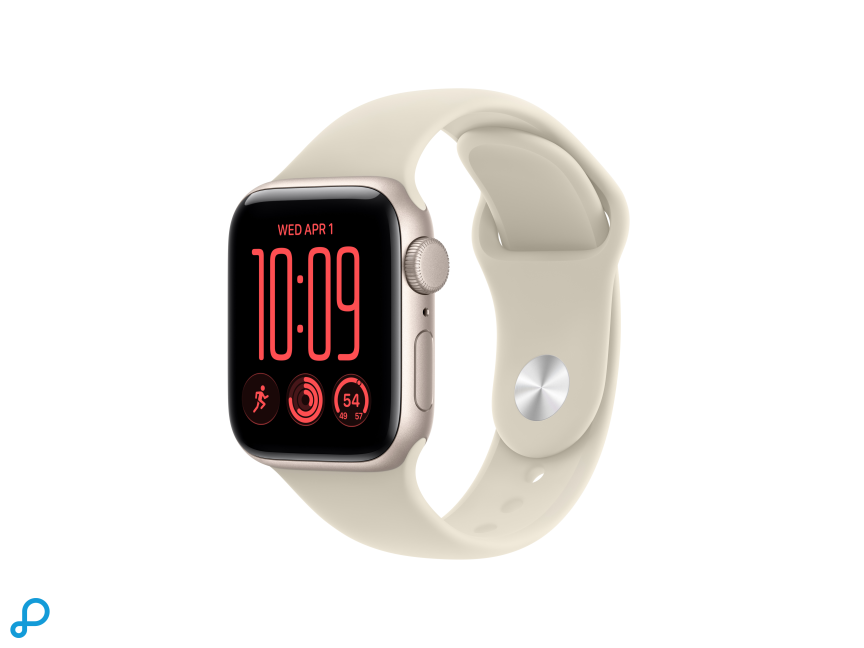 Apple Watch SE 3 GPS 40mm Starlight Aluminium Case with Sand Sport Band - S/M