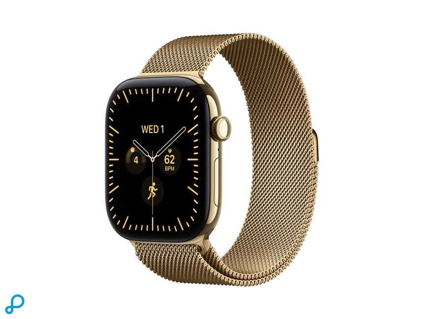 Apple Watch Series 12 GPS + Cellular 46mm Radiant Gold Titanium Case with Radiant Gold Milanese Loop - M/L