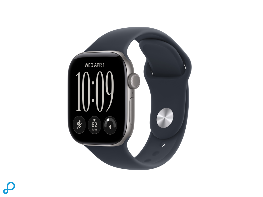 Apple Watch Series 12 GPS + Cellular 42mm Space Grey Aluminium Case with Navy Blue Sport Band - M/L