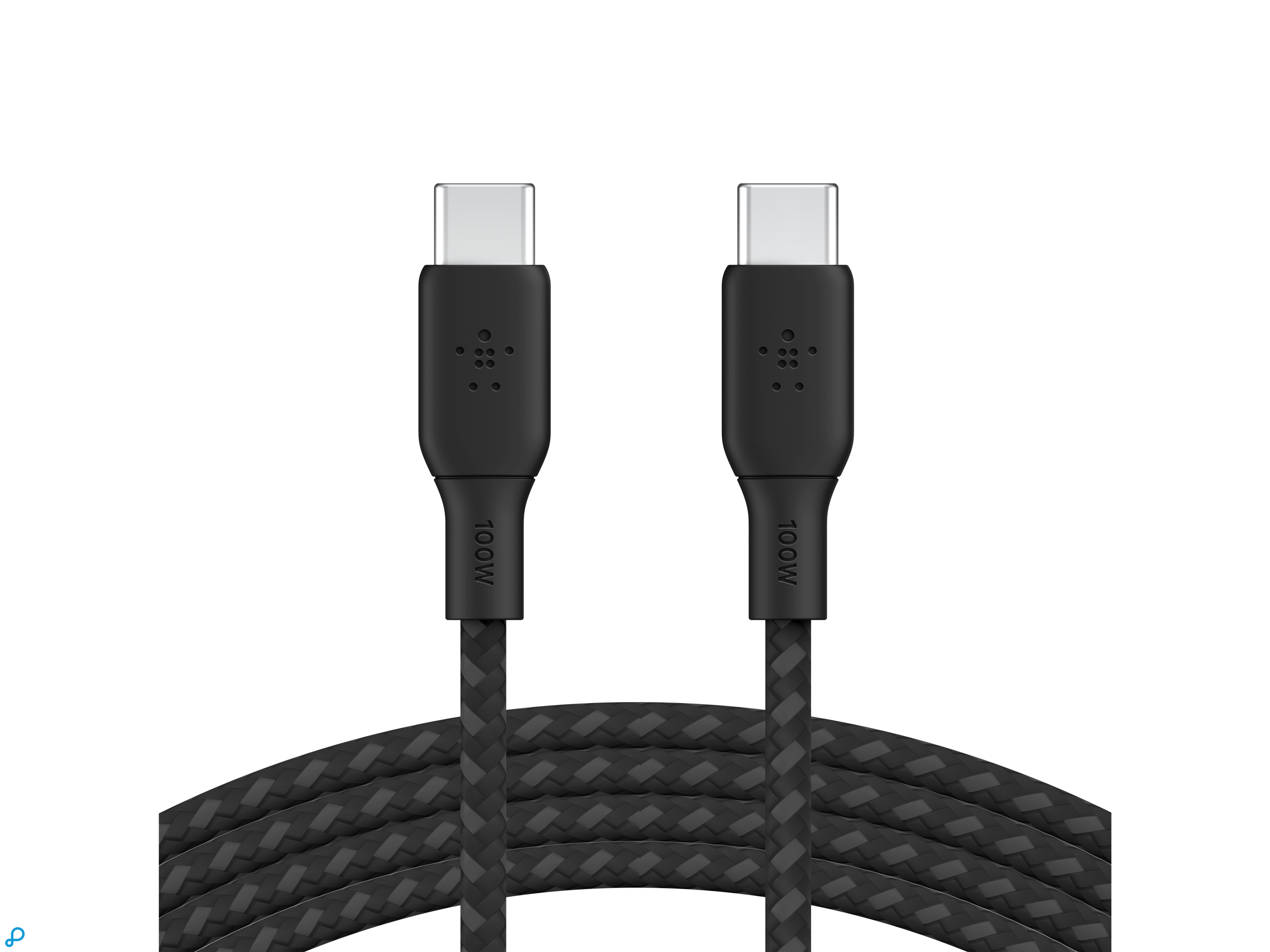 Belkin 100w USB-C Naar USB-C Gewoven Kabel 2M Zwart-2